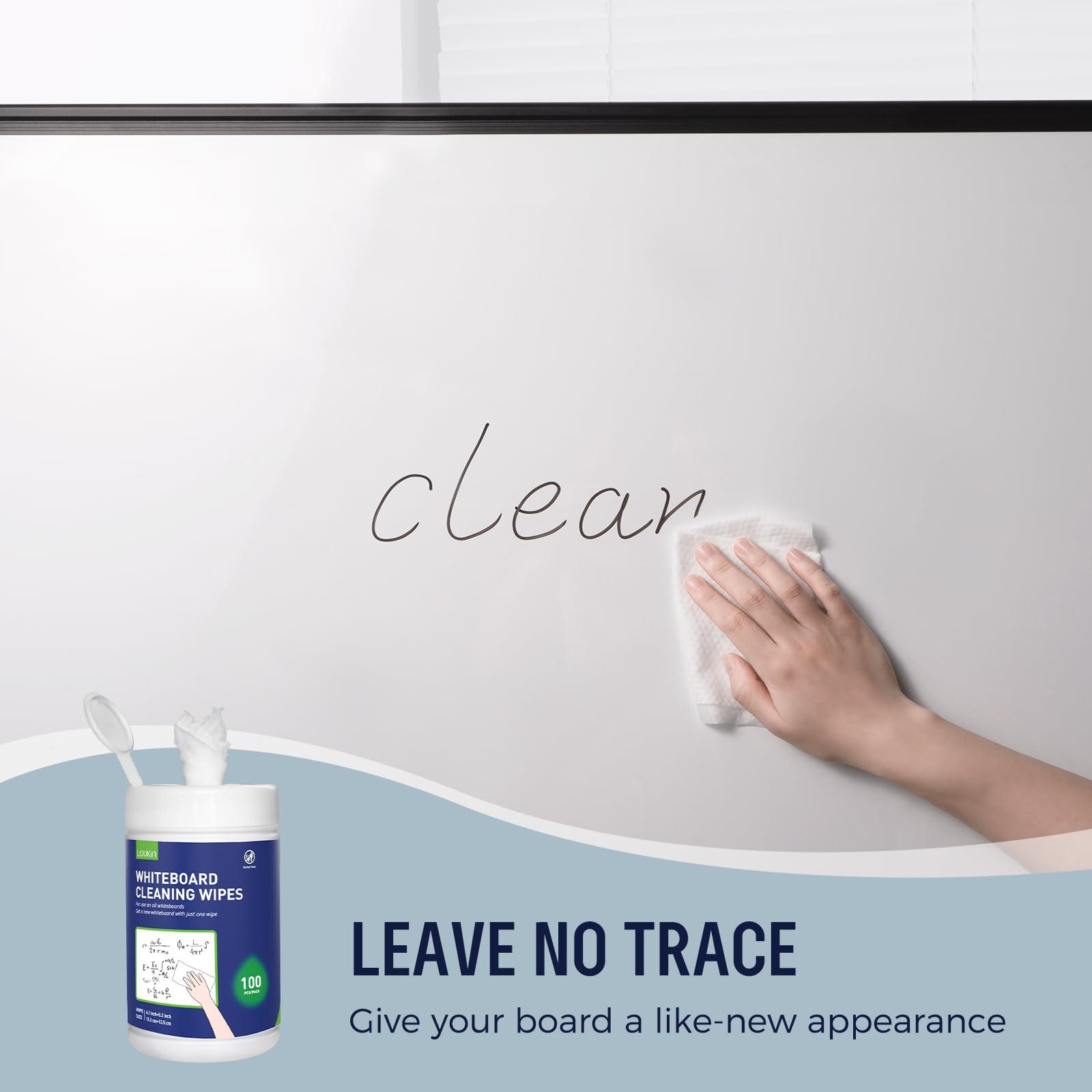 Loukin Whiteboard Cleaning Wipes, Dry Erase Board Cleaning Wipes, Non-toxic White board Wipes, 100 Wipes per Canister, 6 Pack - Image 6