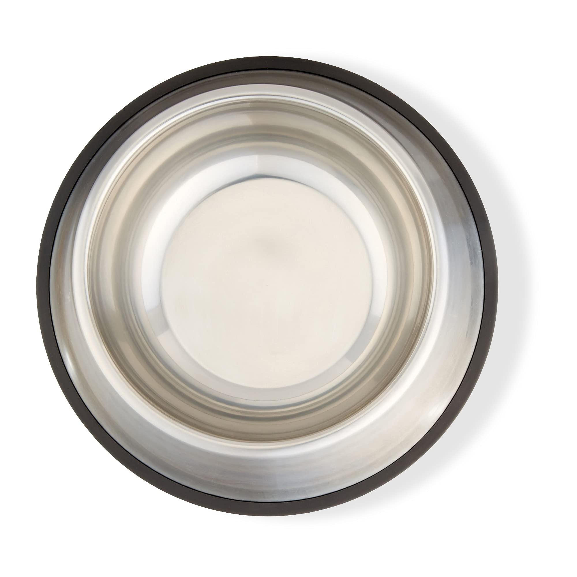 Amazon Basics Stainless Steel Non-Skid Pet Dog Water And Food Bowl, 2-Pack (10 x 2.8 Inches), Each Holds Up to 4 Cups - Image 4
