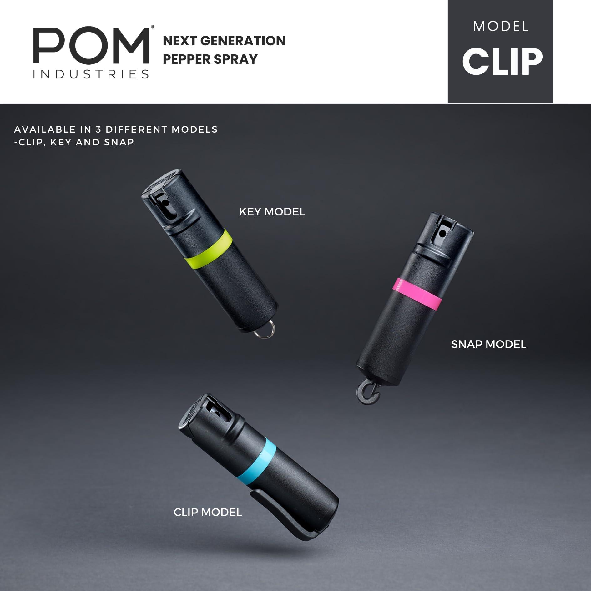 POM Pepper Spray Combo Pack, Keychain & Clip Model, Max Police Strength OC Formula, Quick Key Release, Flip Top Safety, 10 ft Range, 25 Bursts, 0.5 fl oz, Compact Tactical Design for Everyday Carry - Image 8