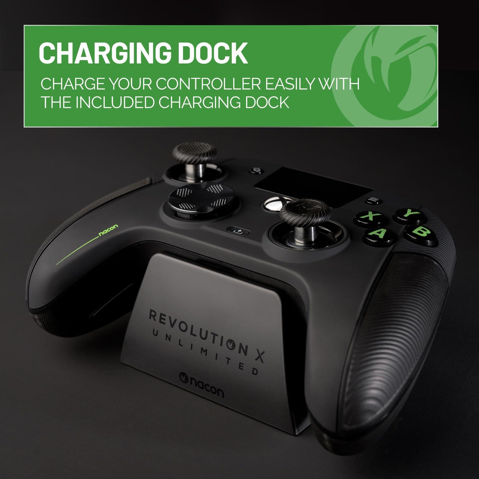 NACON Revolution X Unlimited Advanced Precision Controller Officially Licensed for Xbox Series X | S, Xbox One, Windows 10/11 PC & Android - Wired and Wireless - Charging Station - Image 10