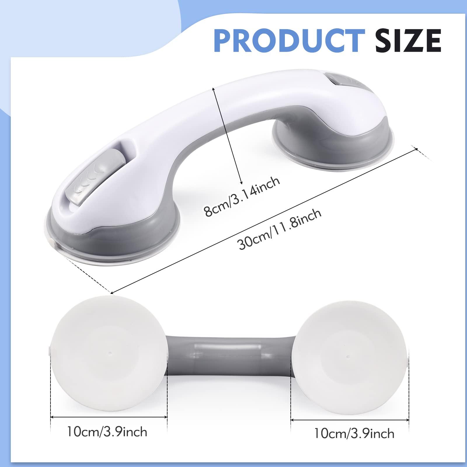 Grab Bars for Shower, 12 Inch Shower Handle Strong Suction Shower Grab Bar for Shower Chair Stool, Bathroom Safety Bar for Seniors, Elderly (2 Pack) - Image 3