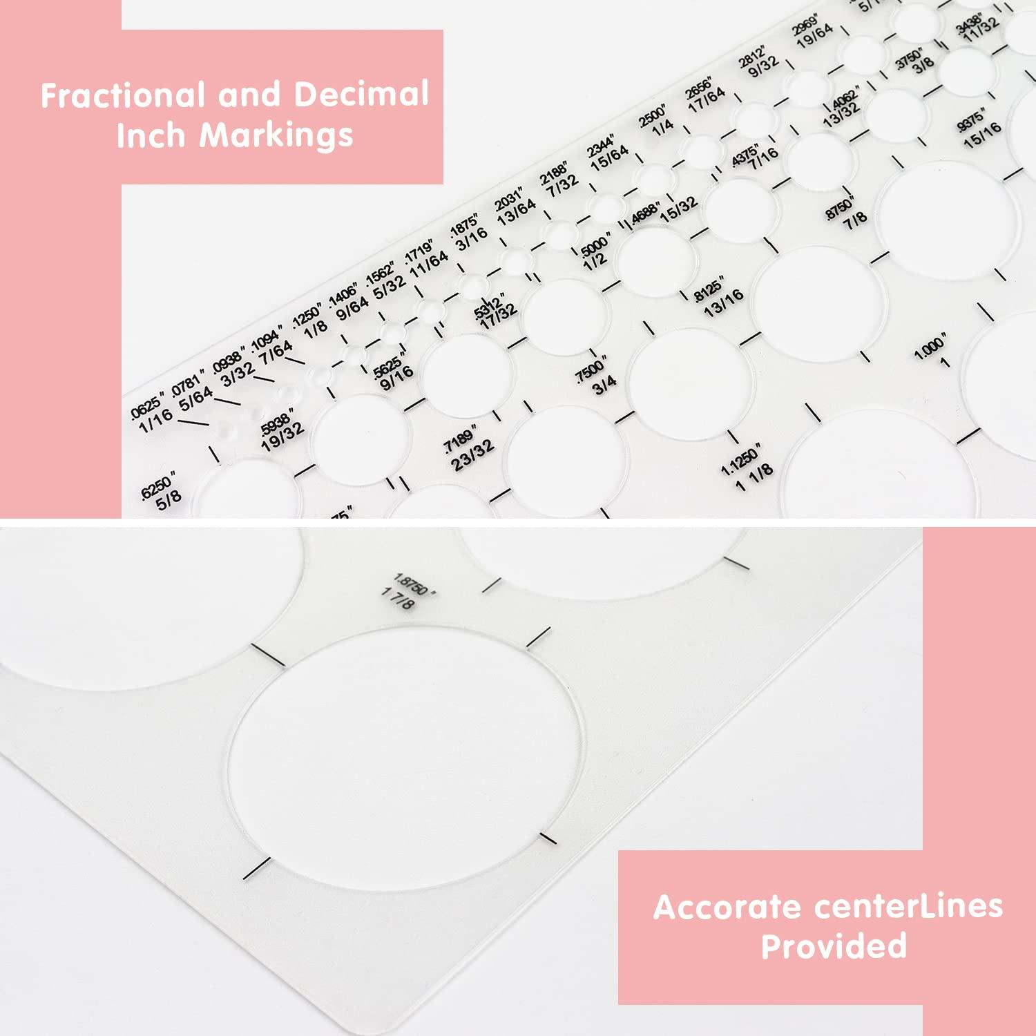 Tamaki Circle Template Circle Round Stencil Templates for Drafting for Office and School Building Formwork Drawings Templates, Large and Small Size, 3 Pack - Image 5