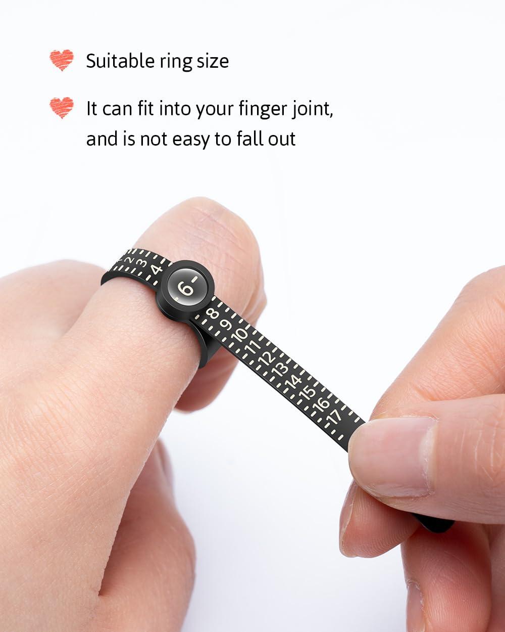Meowoo Ring Sizer Measuring Tool with Magnifier, for Ring Measurer and Ring Sizer Clear and Intuitive Reading. Plastic Ring Sizer with Lens, 1-17 - Image 5
