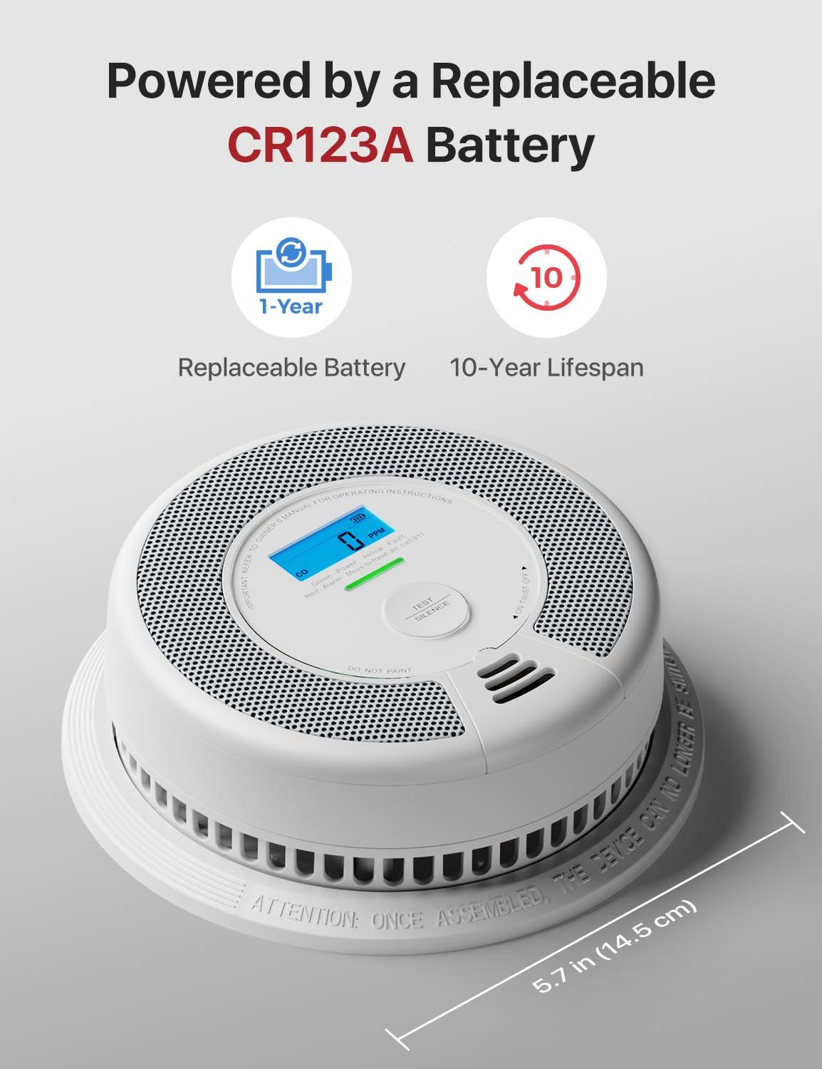 X-Sense Smart Smoke Detector Carbon Monoxide Detector Combo with Replaceable Battery, Wi-Fi Smoke and Carbon Monoxide Detector with Real-Time App Notifications, SC07-WX, 1-Pack - Image 3