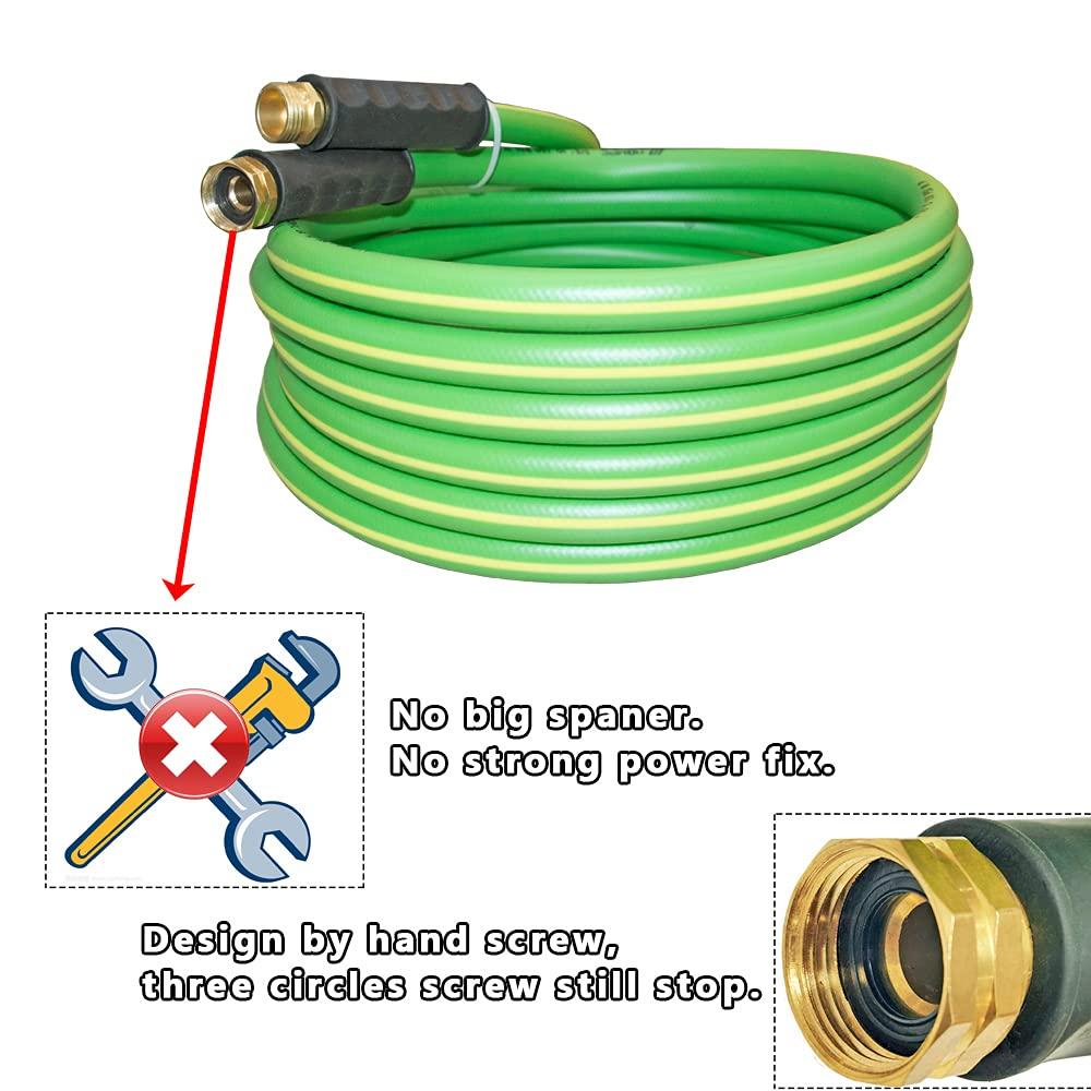 HQMPC Garden Hose 5/8"IDx20' Hose Durable PVC Non Kinking Heavy Water Hose with Brass Hose Fittings (20 FEET) - Image 2