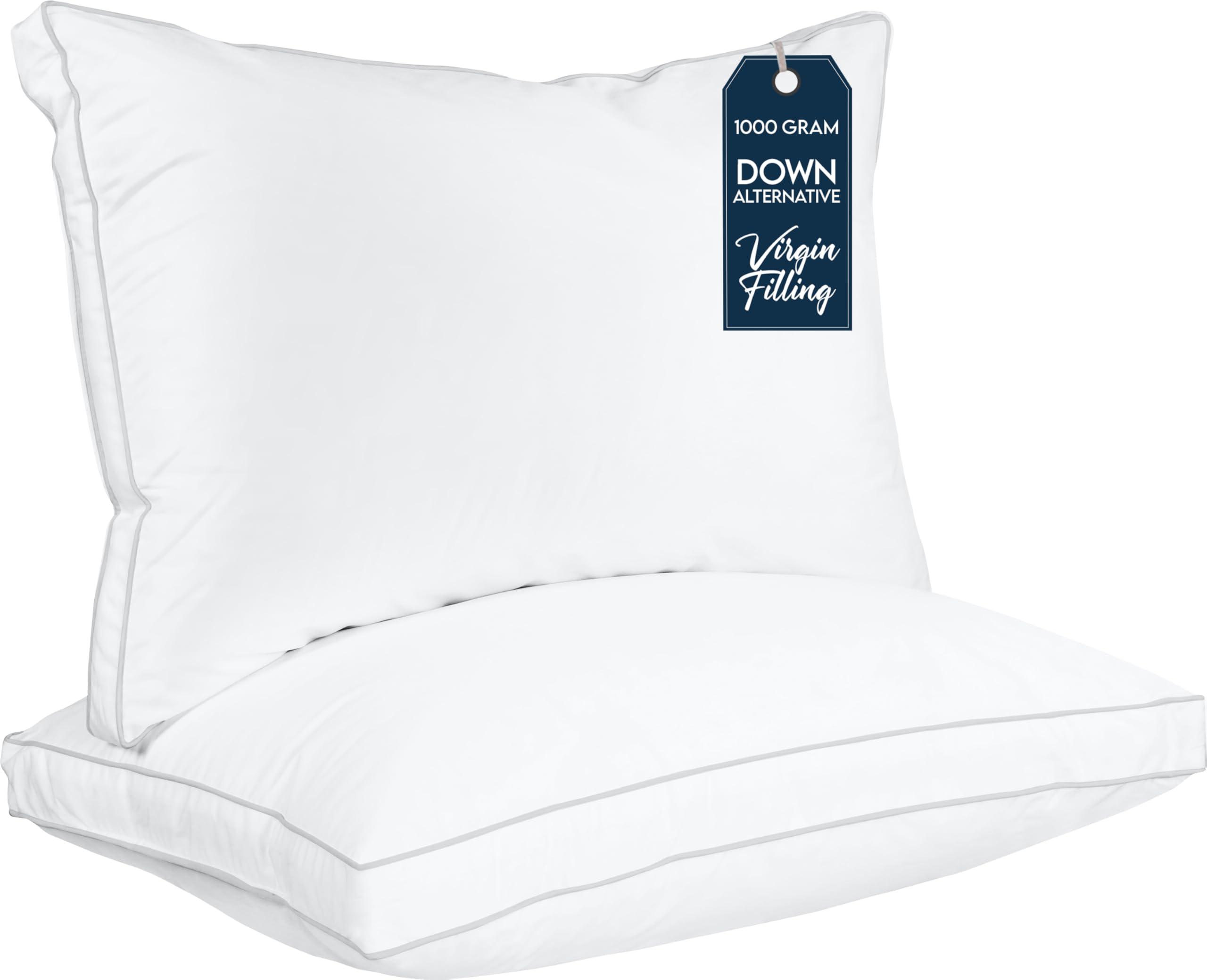 Utopia Bedding Bed Pillows for Sleeping Queen Size (White), Set of 2, Cooling Hotel Quality, Gusseted Pillow for Back, Stomach or Side Sleepers
