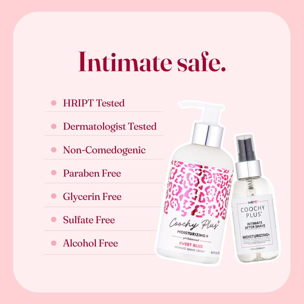 IntiMD Coochy Plus Intimate Shaving Complete Kit - Sweet Bliss & Organic After Shave Protection Soothing Moisturizer Mist - Antioxidant Formula Prevents Razor Burns, Itchiness & Ingrown Hair - Image 5