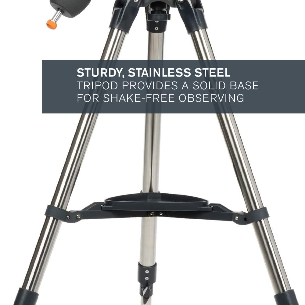 Celestron – AstroMaster 130EQ Newtonian Telescope – Manual Reflector for Beginners – Aluminized Mirror – Adjustable-Height Tripod – Includes Accessories Plus Astronomy Software Package - Image 4