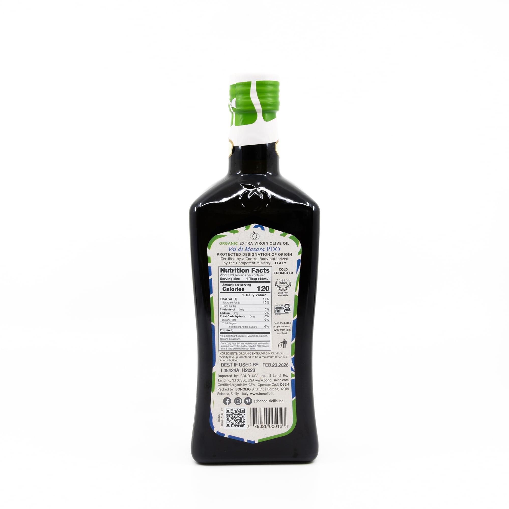 Bono Val di Mazara Sicilian PDO Organic Extra Virgin Olive Oil, 16.9 Fl Oz - Image 2