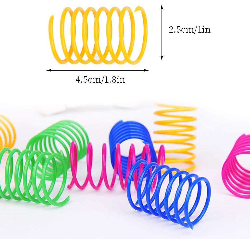ISMARTEN 120 Pack Cat Spring Toy, Colorful Interactive Cat Toy Plastic Coil Springs Cat Toy for Swatting, Biting, Hunting Kitten Toys - Image 2