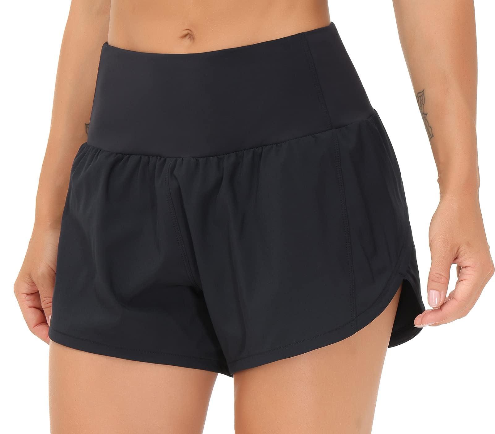 THE GYM PEOPLE Womens High Waisted Running Shorts Quick Dry Athletic Workout Shorts with Mesh Liner Zipper Pockets - Image 6