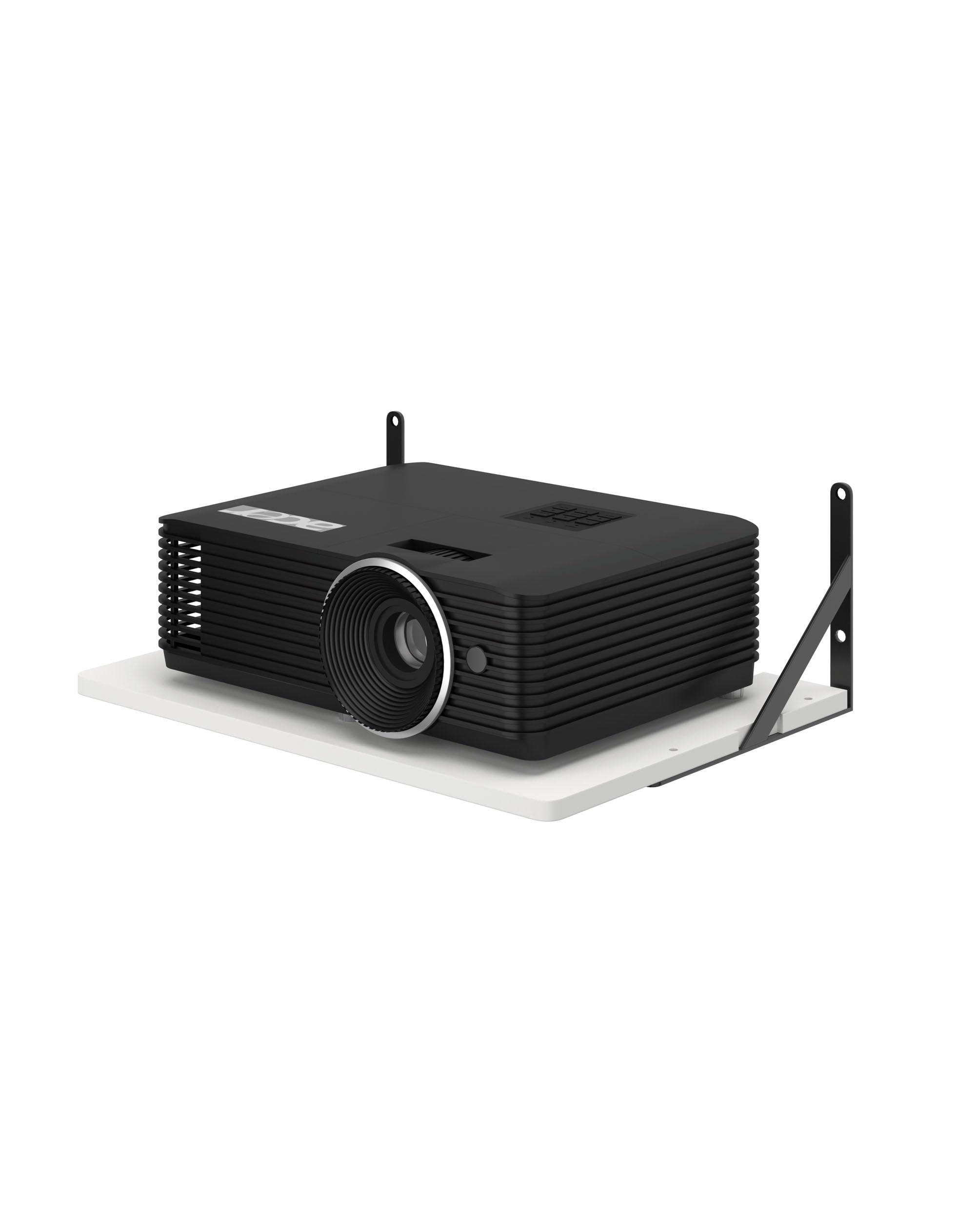 AREAJD Black White Small Mini Projector Shelf for Wall, Cable Box/Router Shelf,Floating Projector Mount, Holder Stand Accessories