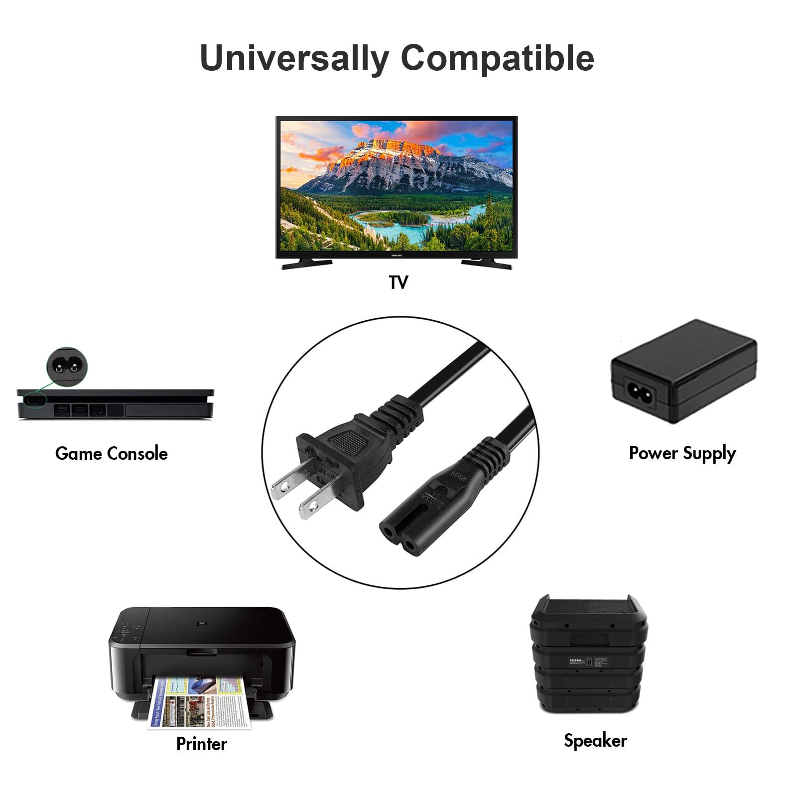 AC Power Cord for Xbox One S/X, Xbox Series X/S, Sony PS4 / PS4 Slim / PS5 / PS5 Slim / PS3 Slim / PS3 Super Slim PlayStation 4 Slim PlayStation 5 Power Supply Cable Replacement - Image 5