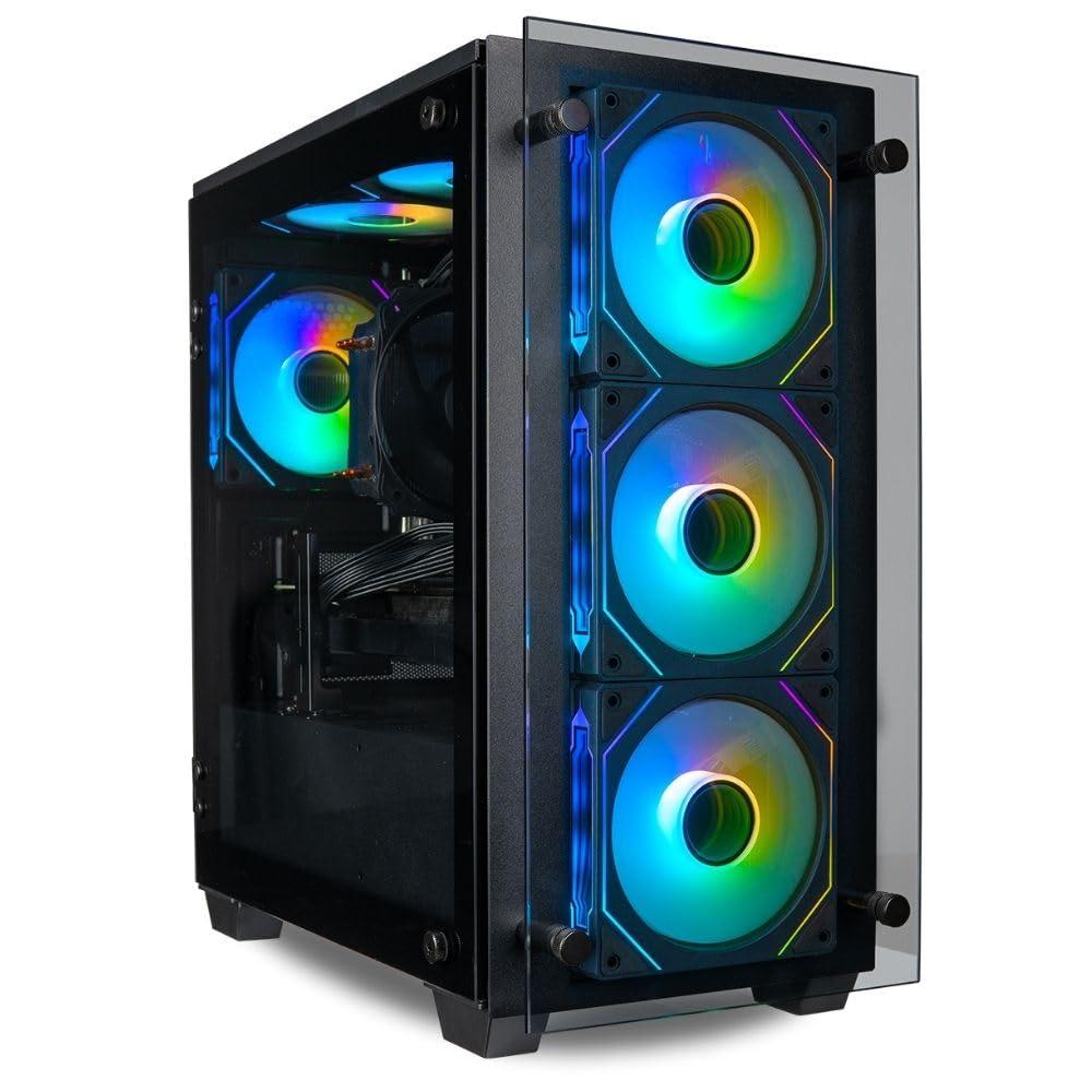 Stratos Micro Gaming Desktop - NVD RTX 5090, Intel 24 Core i9-14900KF, 96GB DDR5 RAM, 2x2TB Gen4 NVMe SSD, WiFi, Windows 11Pro - Liquid Cooled RGB Gamer Computer