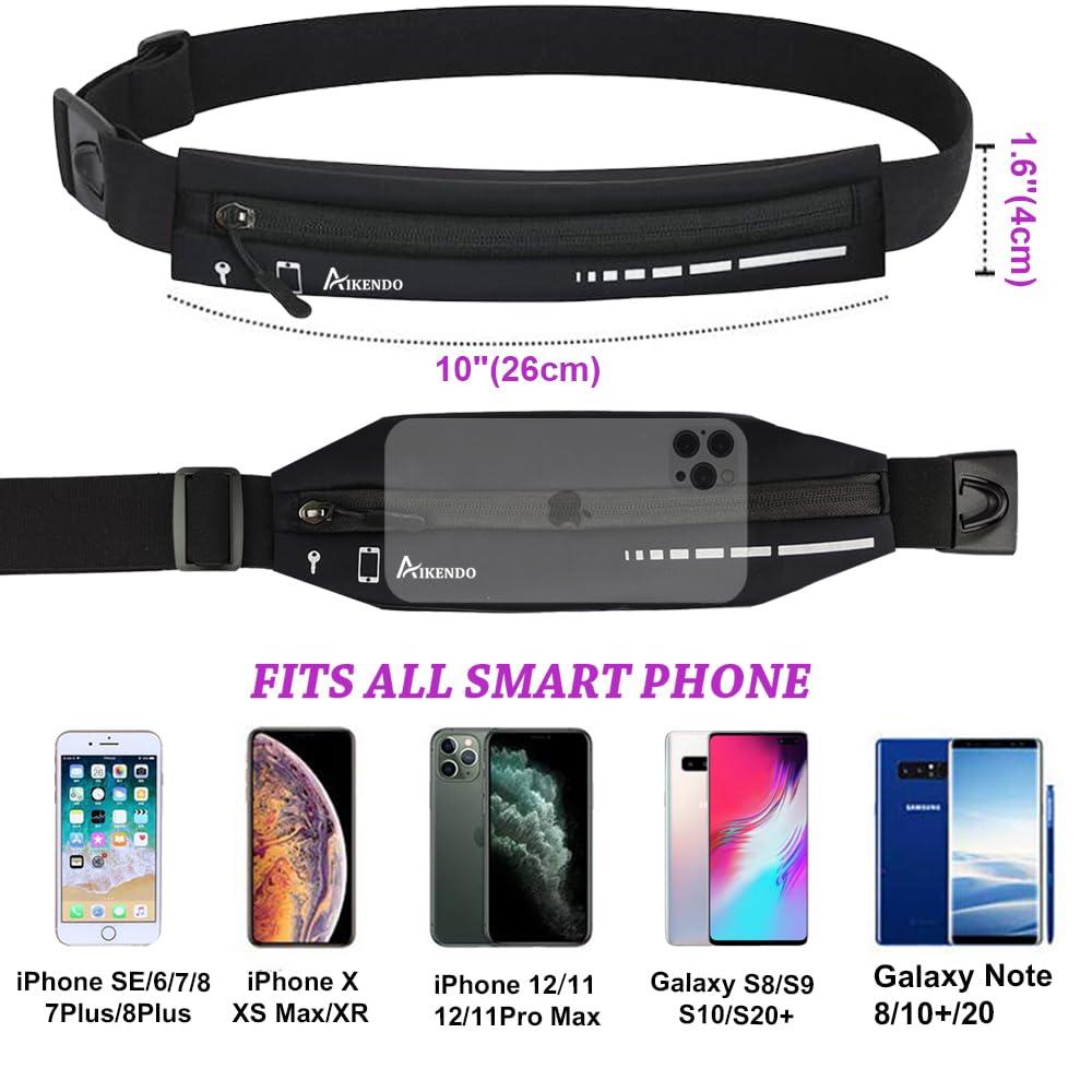 AIKENDO Slim Running Belt for Women Men,Runners Fanny Pack Phone Holder,Running Pouch Waist bag for Workout Jogging,Money Belt Running Gear Accessories - Image 3