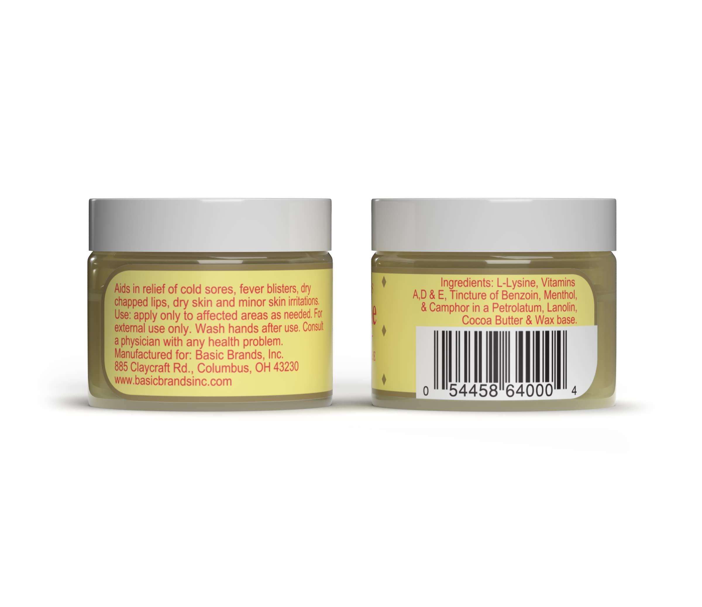Basic Brands - L-Lysine Ointment - 0.875 oz - Lysine Cold Sore Treatment and Blister Relief - Soothes Chapped Lips and Dry Skin – 2-Pack - Image 2