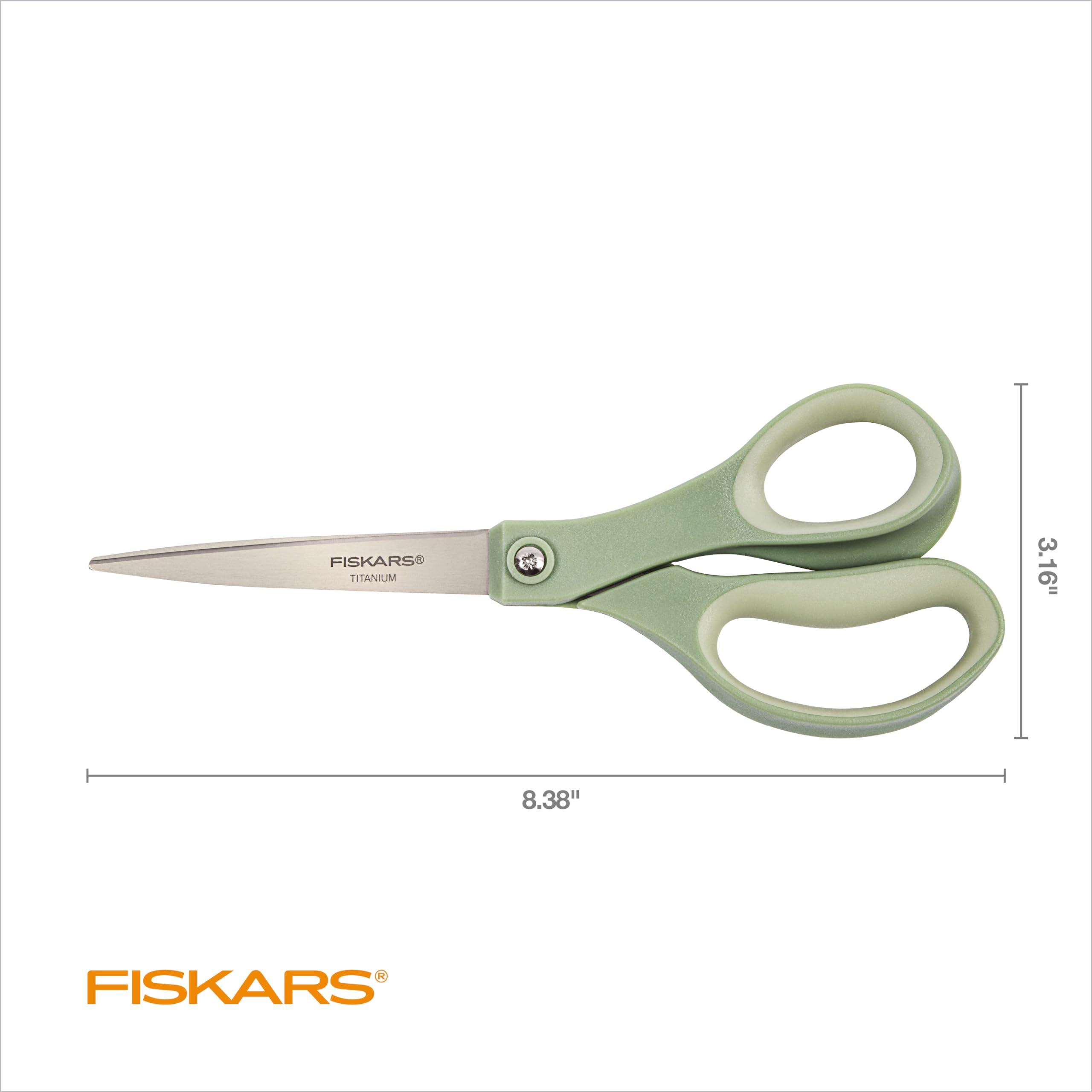 Fiskars SoftGrip Titanium Scissors - Contoured Performance All Purpose - 8" Titanium - Straight Paper Scissors for Office, and Arts and Crafts - 3-Count - Image 2