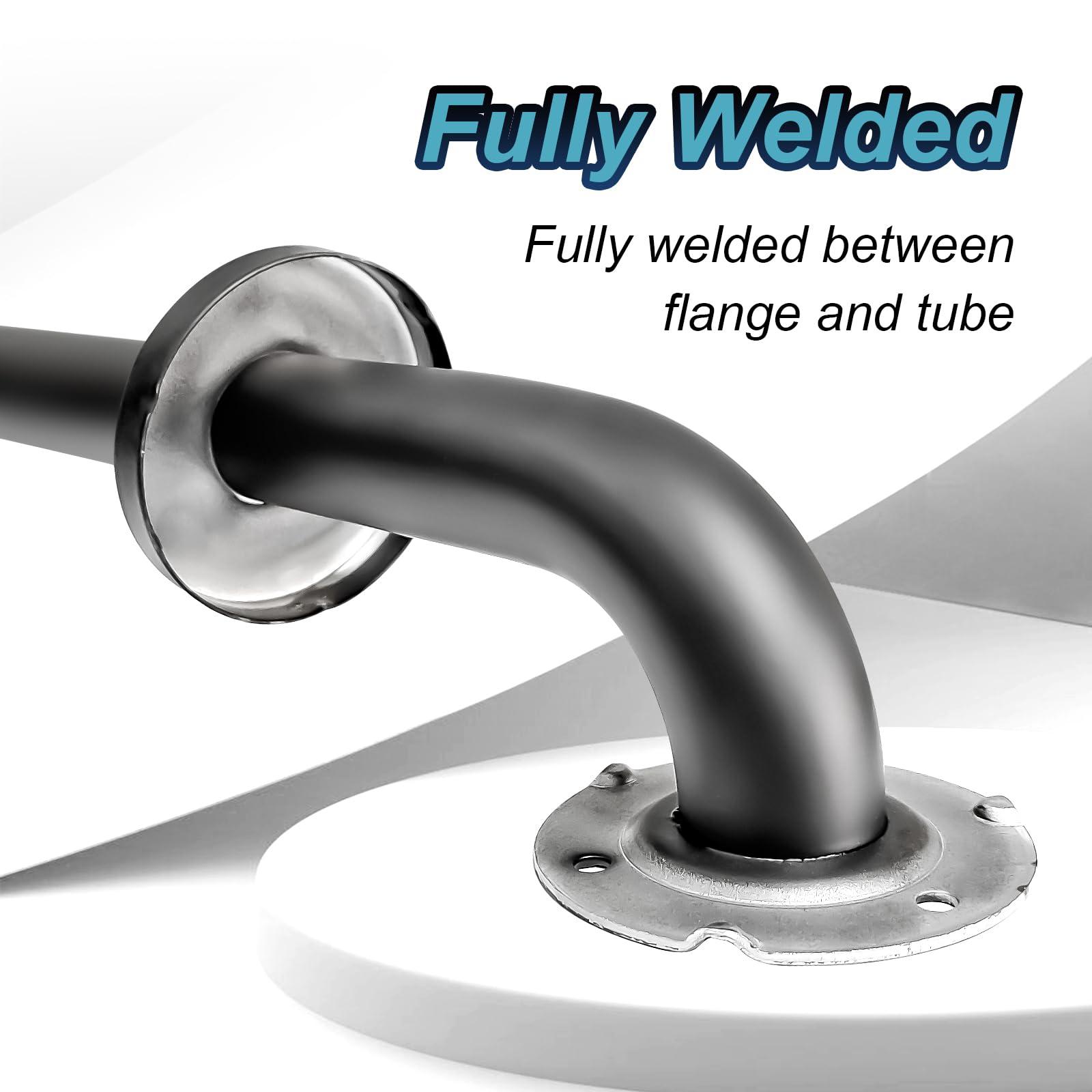 Handicap Grab Bars, 2 Pack 24 Inch Shower Grab Bar for Seniors, 304 Stainless Steel ADA Grab Bars for Bathtubs and Showers, Toilet, Safety Shower Handles for Elderly, Disabled, Injury (Matte Black) - Image 3