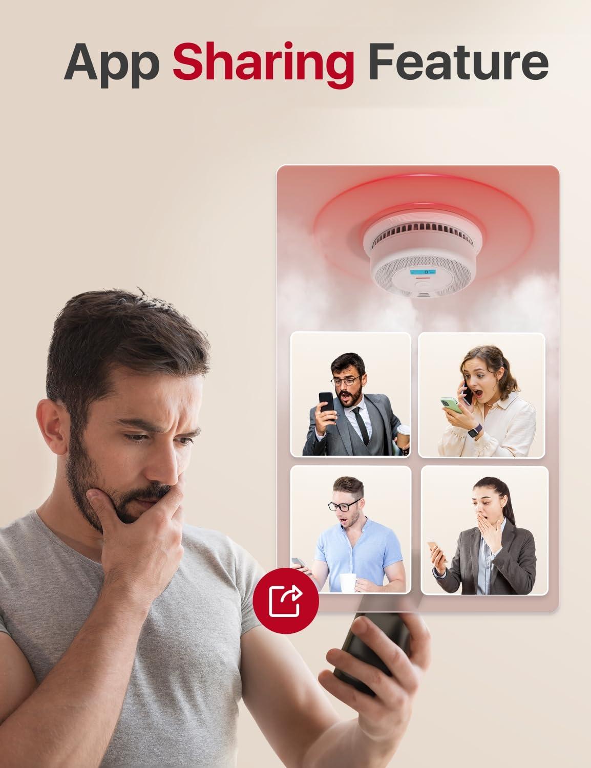 X-Sense Smart Smoke Detector Carbon Monoxide Detector Combo with Replaceable Battery, Wi-Fi Smoke and Carbon Monoxide Detector with Real-Time App Notifications, SC07-WX, 1-Pack - Image 6