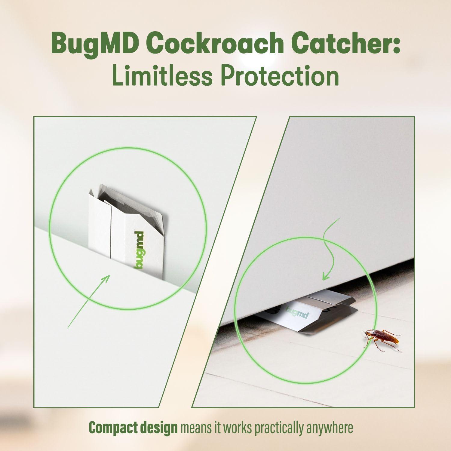 BugMD Indoor Cockroach Killer & Roach Trap - Sticky Insect, Spider, Cricket Control for Home - Glue Traps Pest Defense, 12 Pack Sticky Bug Solution - Image 6