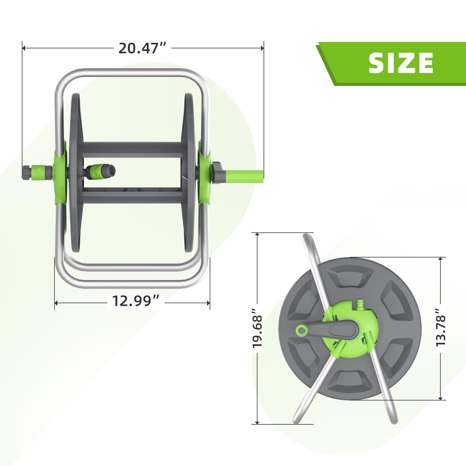Garden Water Hose Reel Cart, Holds 65-147 Ft of 5/8 Inch, Wall Mounted Garden Hose Cart, Portable Hose Holder for Convenient Hose Storage and Watering - Image 2