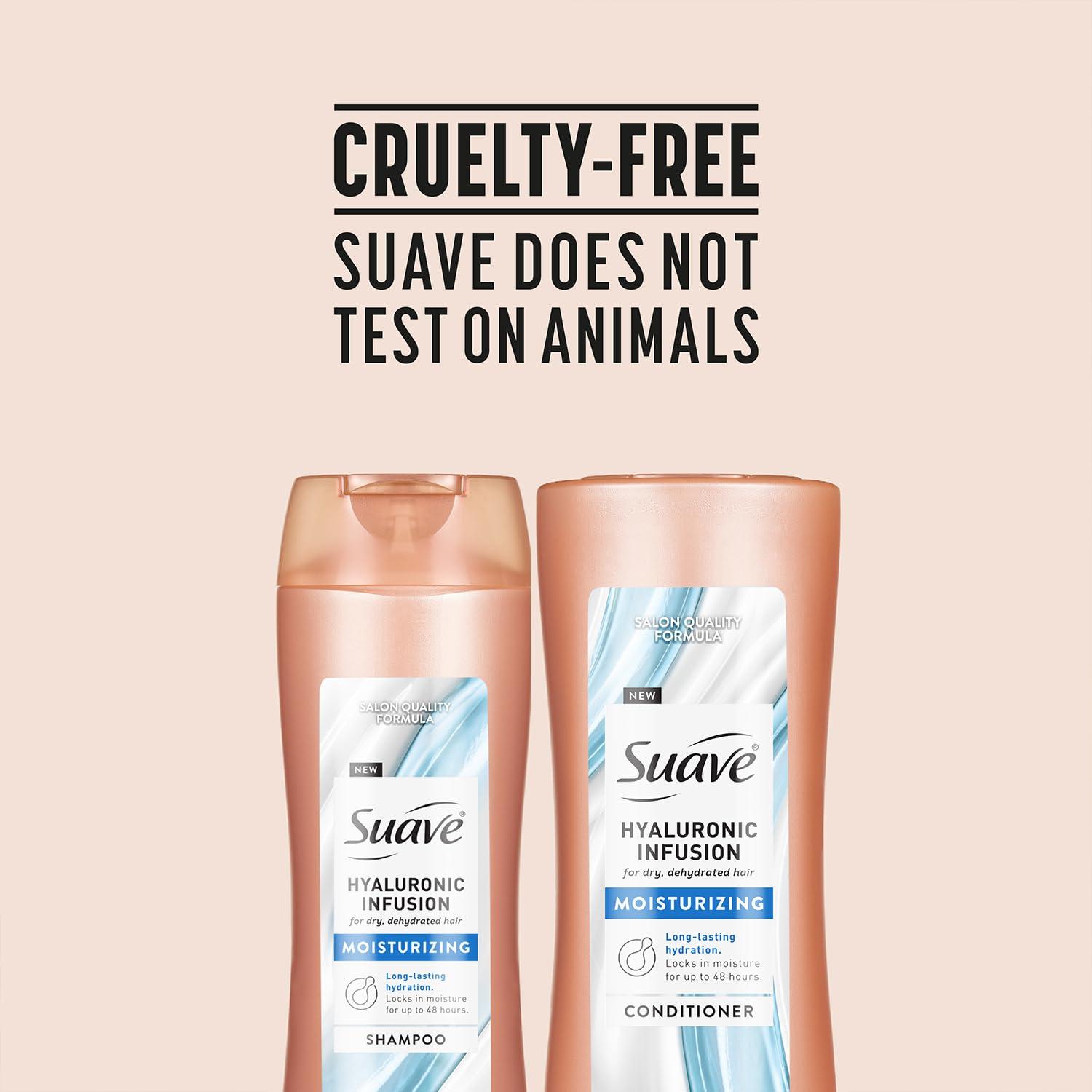 Suave Hydrating Shampoo and Conditioner Set, Hyaluronic Infusion – Moisturizing Hair Products for Dry, Damaged Hair Repair, 12.6 Oz Ea - Image 9