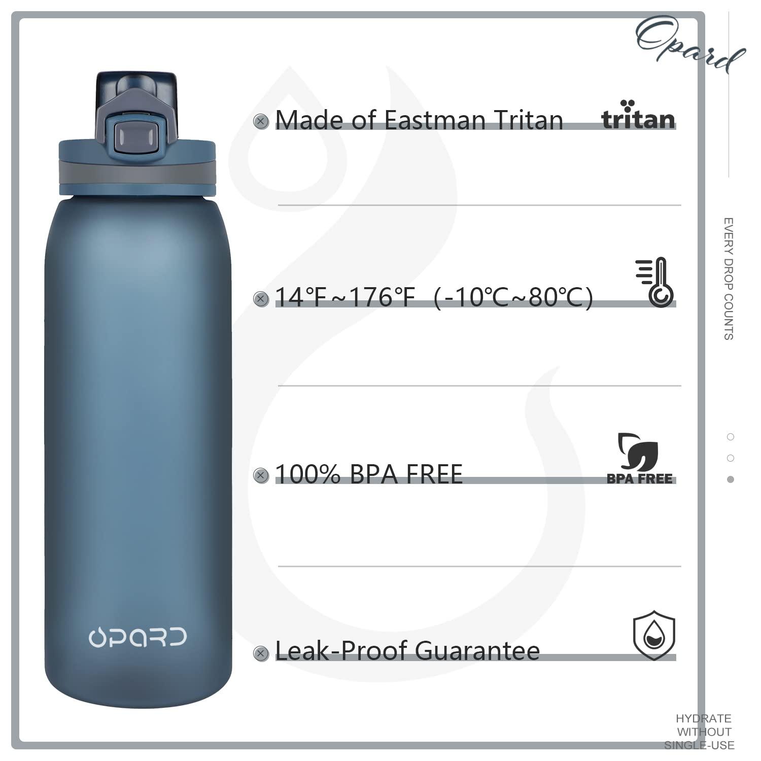 Opard 30oz/32oz Sports Water Bottle with Leak Proof Flip Top Lid BPA Free Tritan Reusable Plastic for Gym and Outdoor, Travel Water Bottle with Straw - Image 4