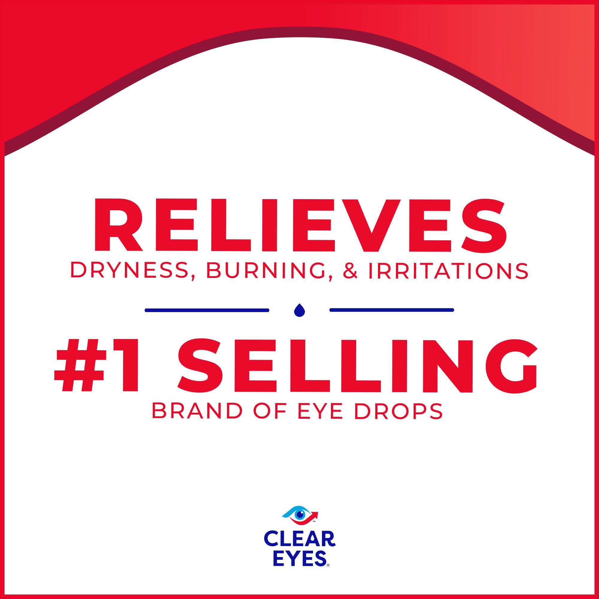 Clear Eyes Redness Eye Relief Eye Drops, 0.5 Fl Oz, Pack of 3 - Image 2