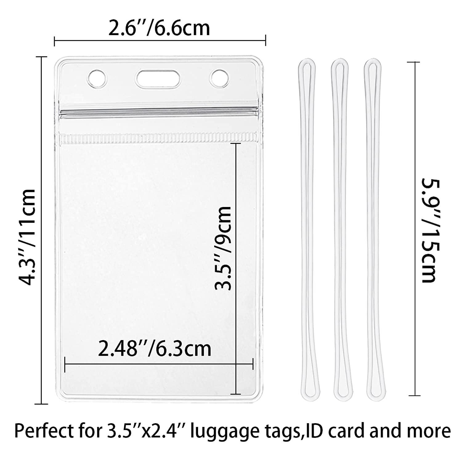 150 Pack Clear Luggage Tags Bag with Clear Loop Straps Waterproof Tag Holder Resealable Zip Identification ID Card Badge Holder for Business Travel and Office Supplies(150) - Image 2