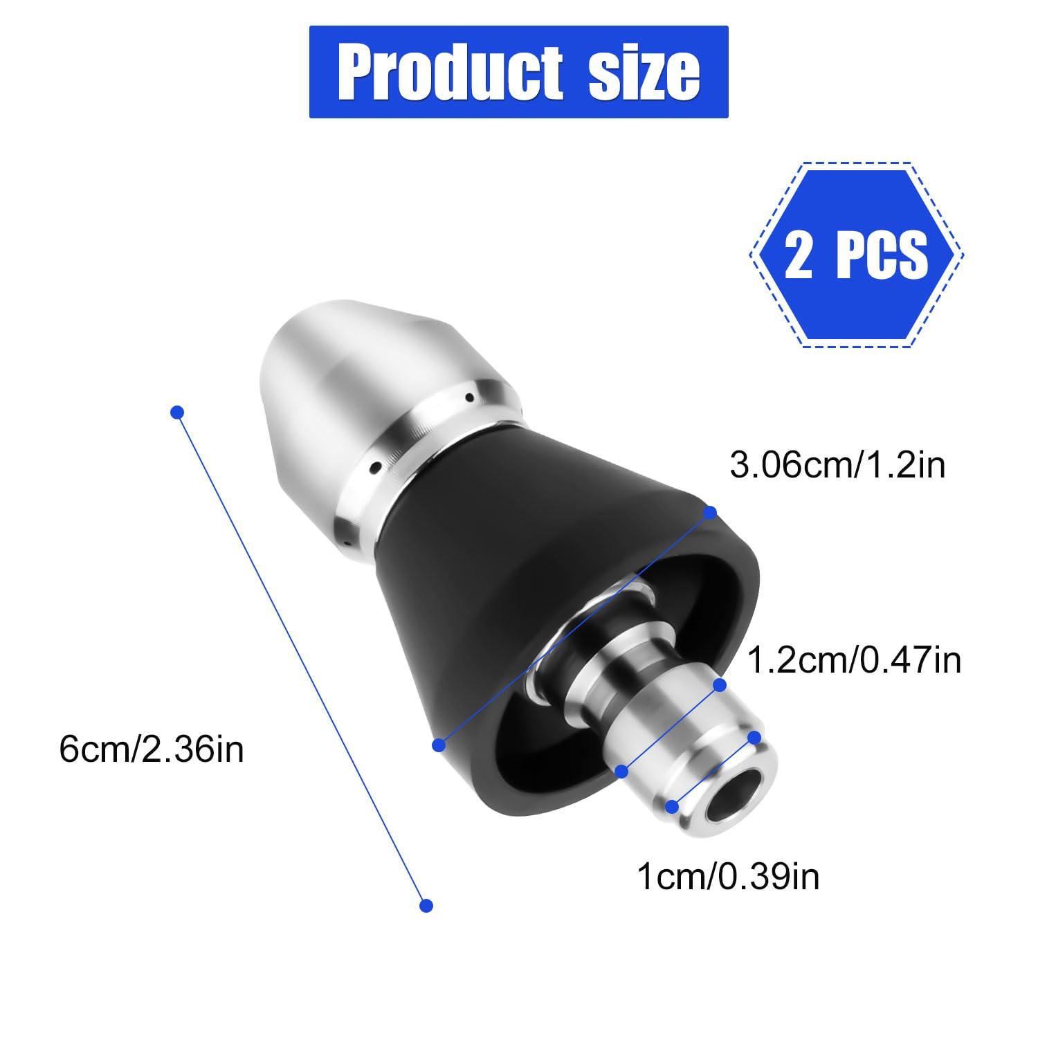 2pcs High-Pressure Sewer Cleaning Nozzle, 1 Front Jet and 6 Rear Jets Sewer Jetter & Pipe Unclogger Nozzle for 1/4" Quick Connector, Sewer Cleaning Tool Remove Grease Sand Hair - Image 3