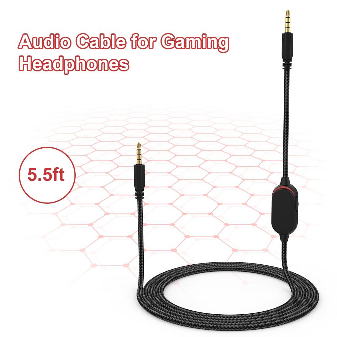 AW920H Detachable Gaming Headset Cable Compatible with Alienware AW720H AW310H AW510H 988 Alienware Dell Gaming Headset,Nylon Braided Wire with Inline Mute Switch and Volume Controller(5.5ft) - Image 7