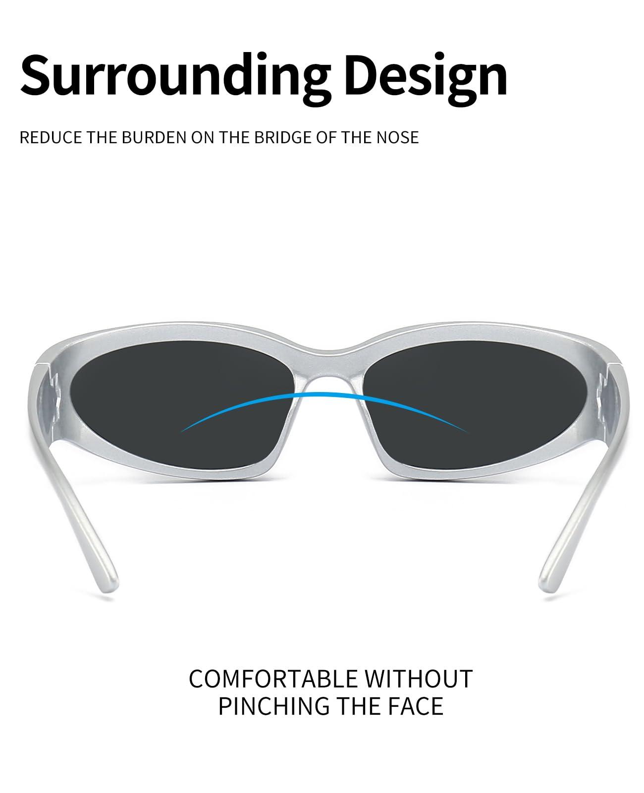 SOAR&EAGLE Y2K 3Pack Polarized sunglasses Wrap Around Men's Women's sunglasses Fashion Sport Shades Sun Glasses - Image 6