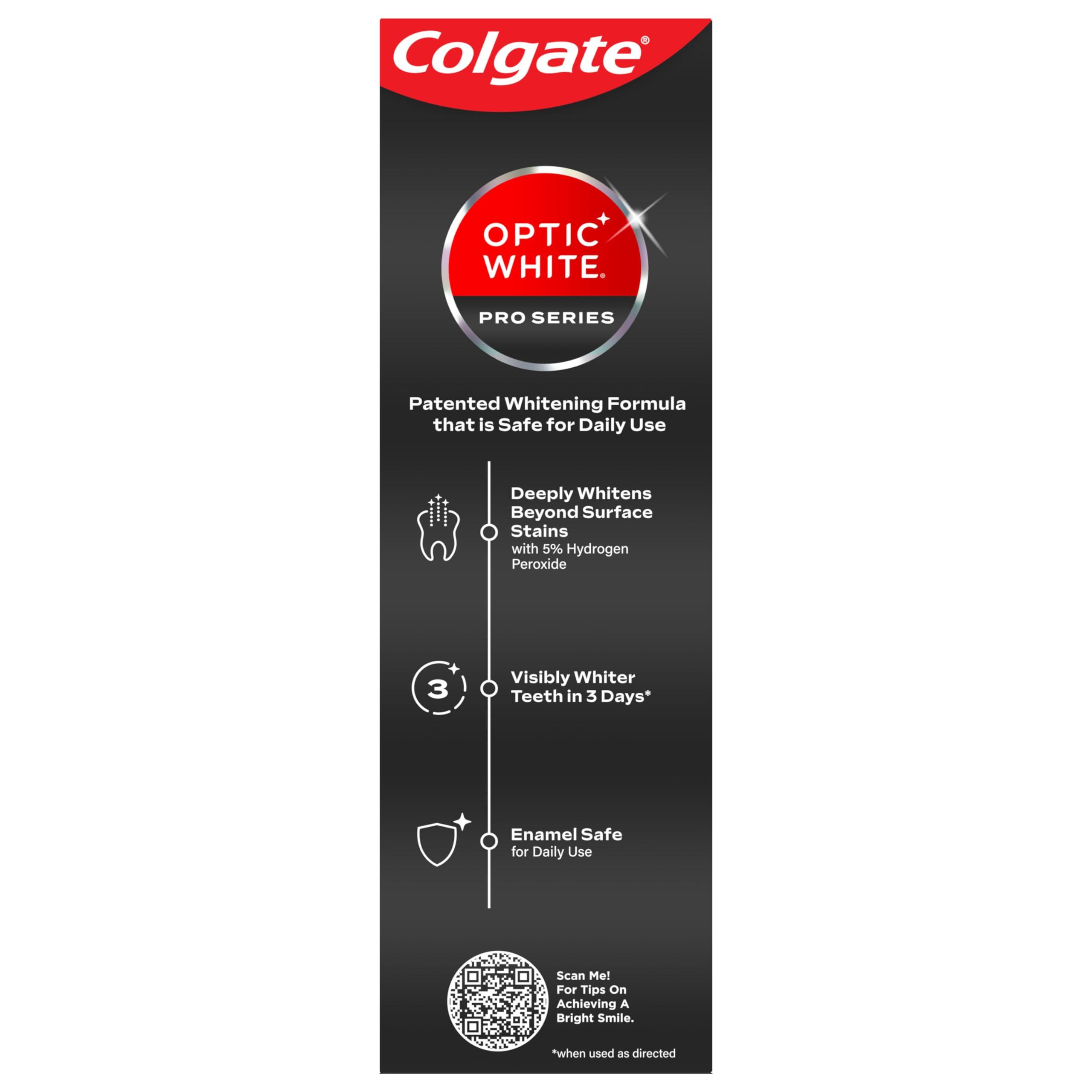 Colgate Optic White Pro Series Whitening Toothpaste with 5% Hydrogen Peroxide, Stain Prevention, 3 Oz Tube - Image 2
