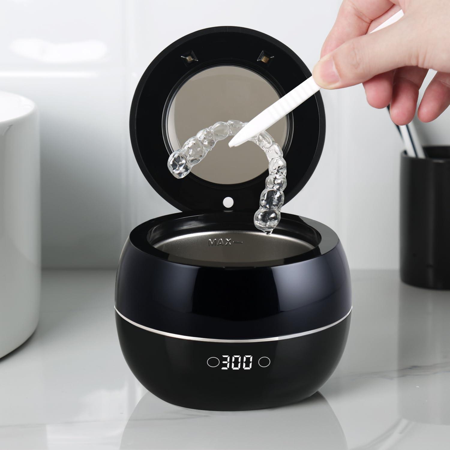 Ultrasonic Retainer Cleaner Machine Denture Cleaning Pod Portable Night Guard Cleaner for Mouth Guards, Jewelry Cleaner with Digital Timer, Dual Cleaning Mode - Image 5