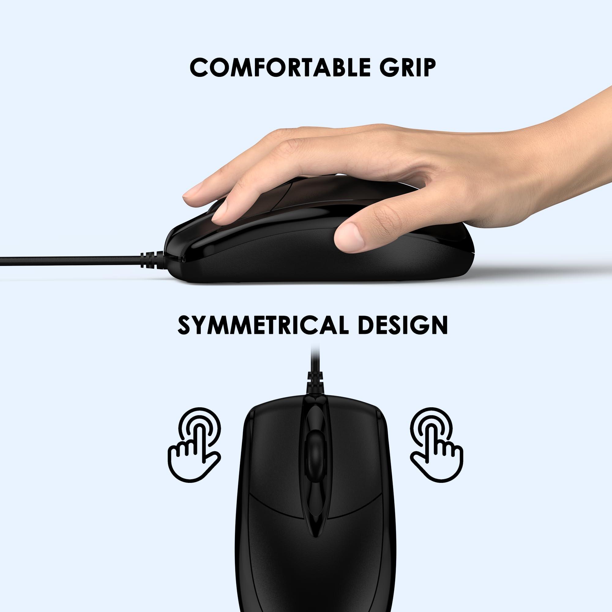 Wired Keyboard and Mouse Combo, EDJO Ergonomic Full-Sized Computer Keyboard with Palm Rest and Optical Wired Mouse for Windows, Mac Computer/Laptop/Desktop-Upgraded - Image 5