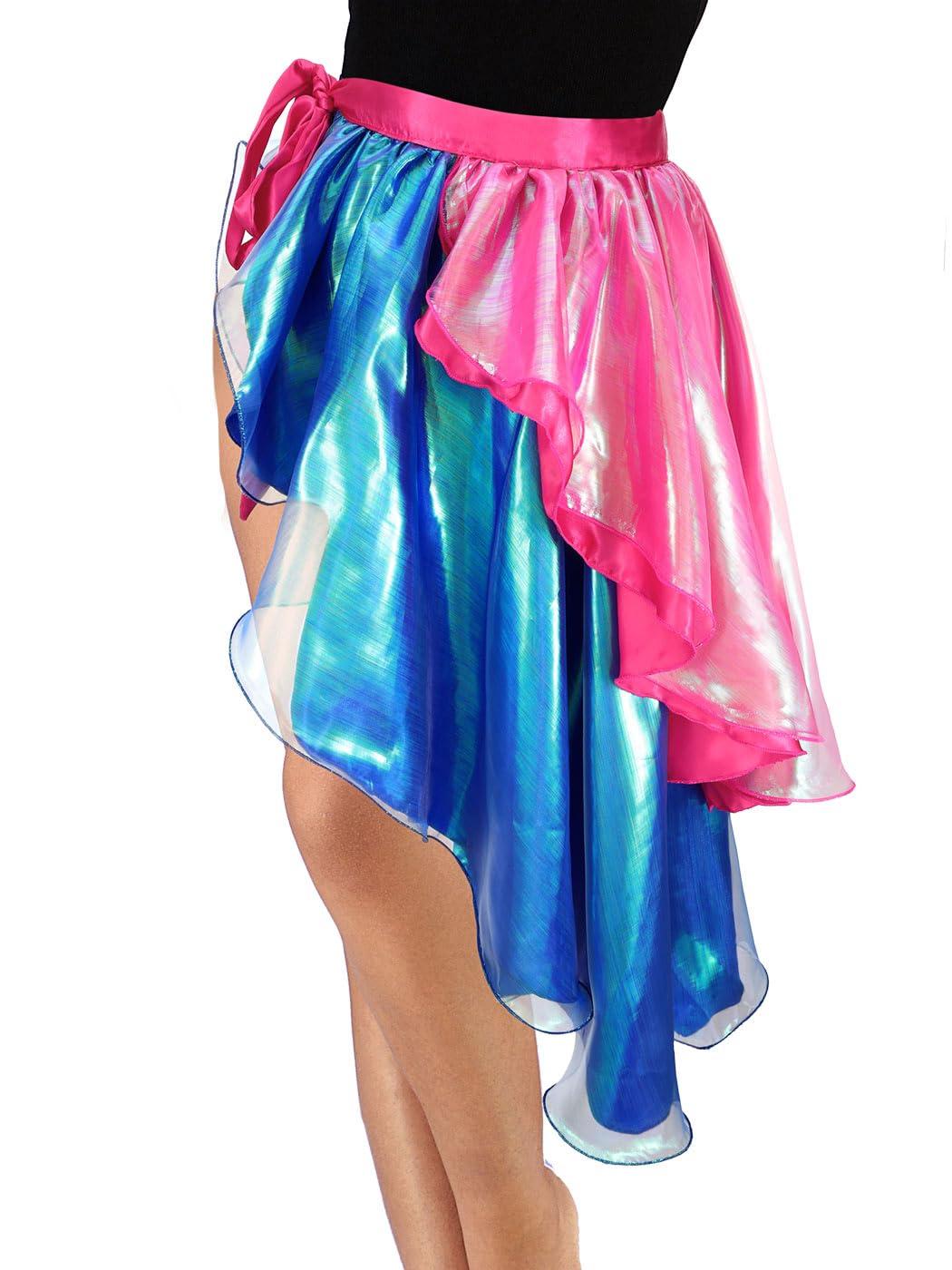 TWINKLEDE Shiny Fariy Bustle Tie on Belly Dance Skirt Maxi Hip Scarf Latin Festival Party Costume for Adult Girls