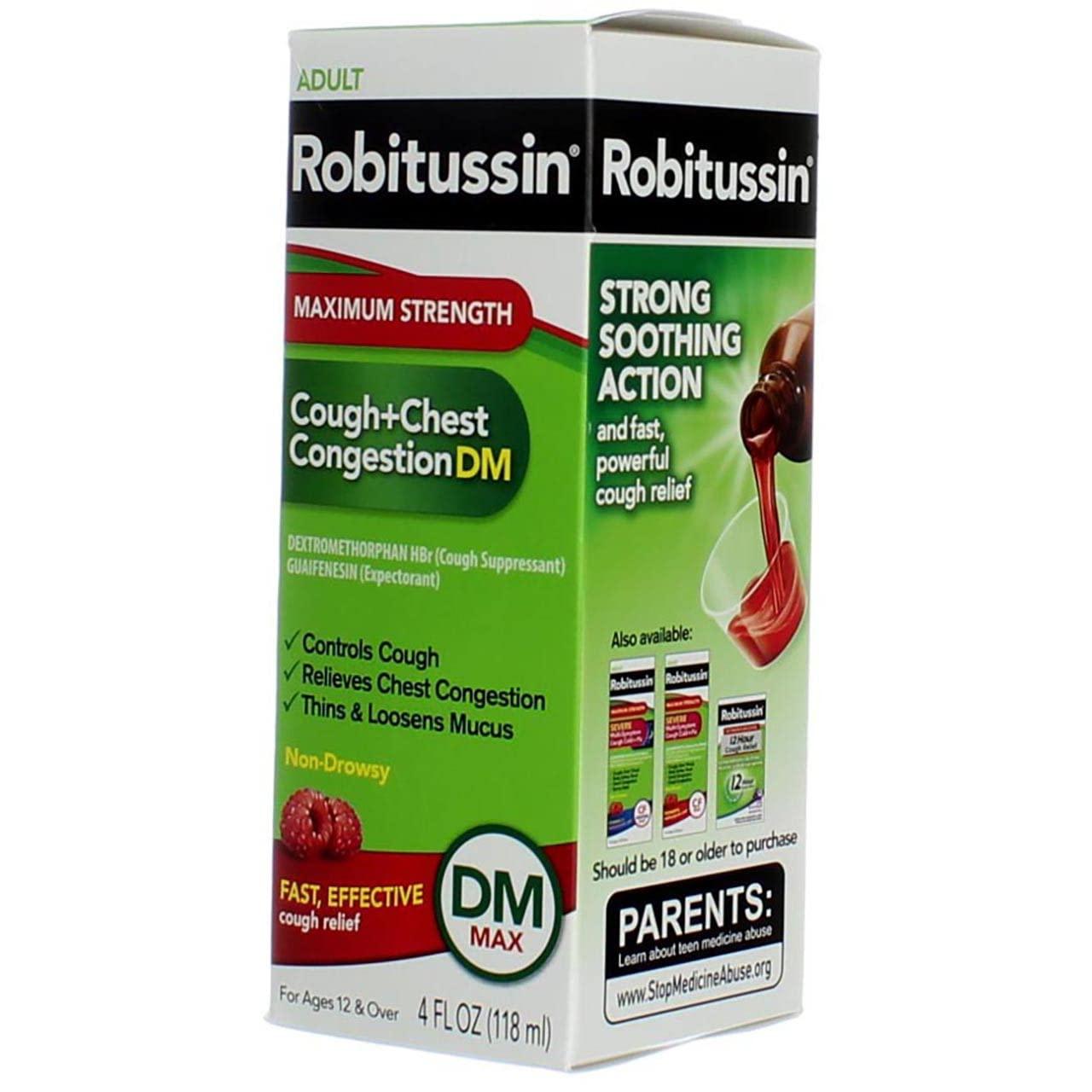 Robitussin Adult Cough+Chest Congestion DM Liquid Maximum Strength - 4 oz, Pack of 6 - Image 6