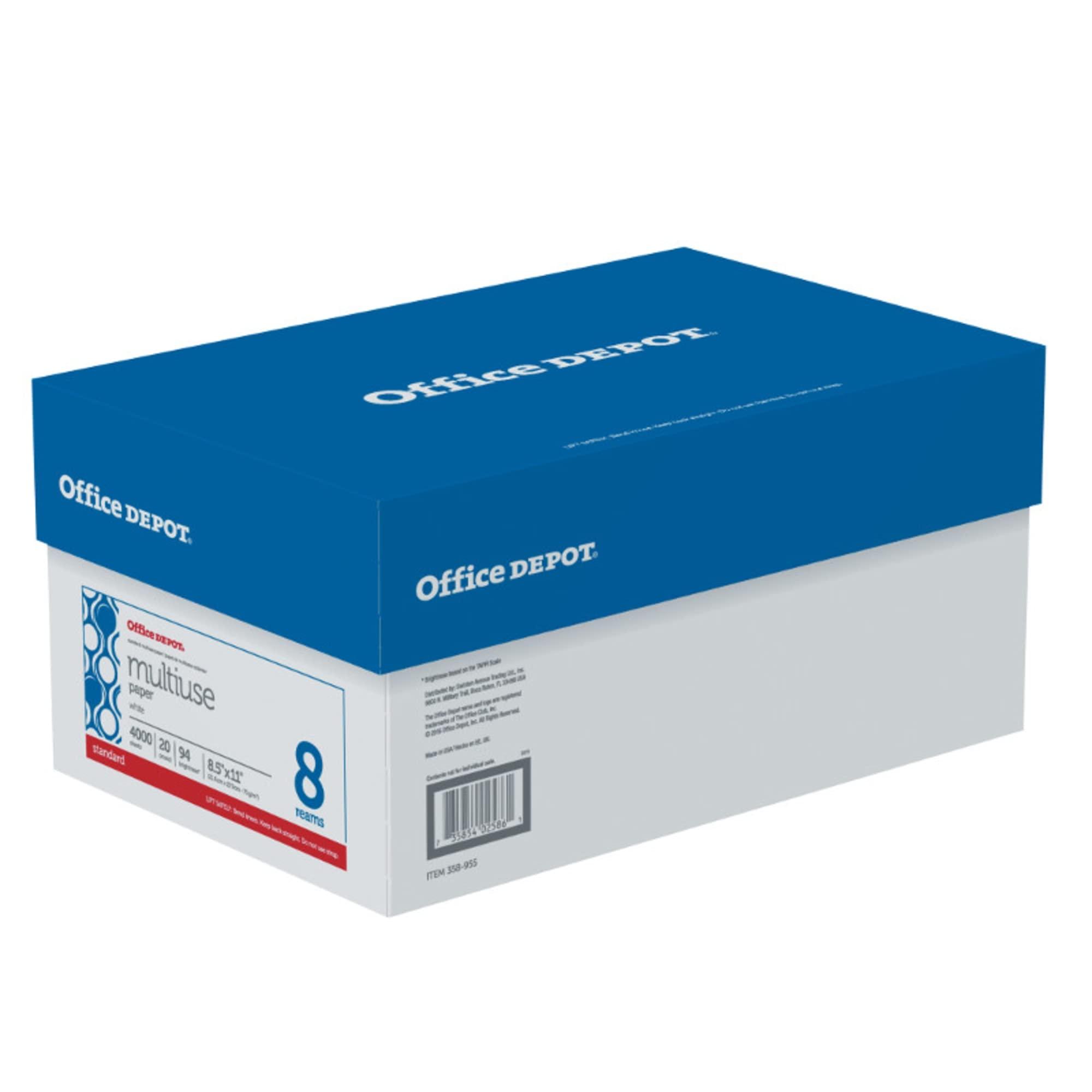 Office Depot(R) Brand Multiuse Paper, Letter Size Paper, 94 (U.S.) Brightness, 20 Lb, White, 500 Sheets Per Ream, Case Of 8 Reams - Image 2