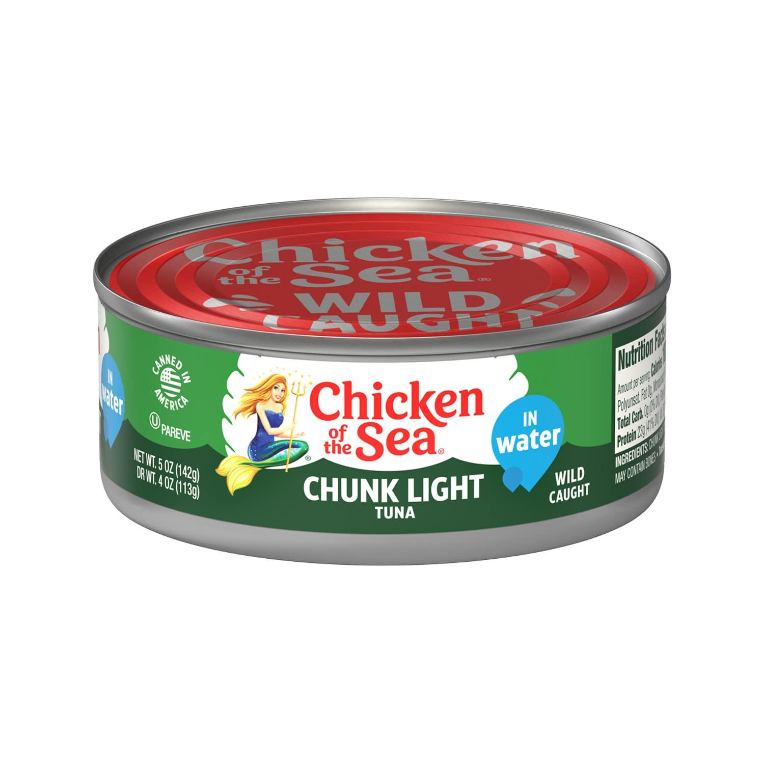 Chicken of the Sea Chunk Light Tuna in Water, 5 Ounce Cans (Pack of 10), Wild Caught Canned Tuna - Image 3