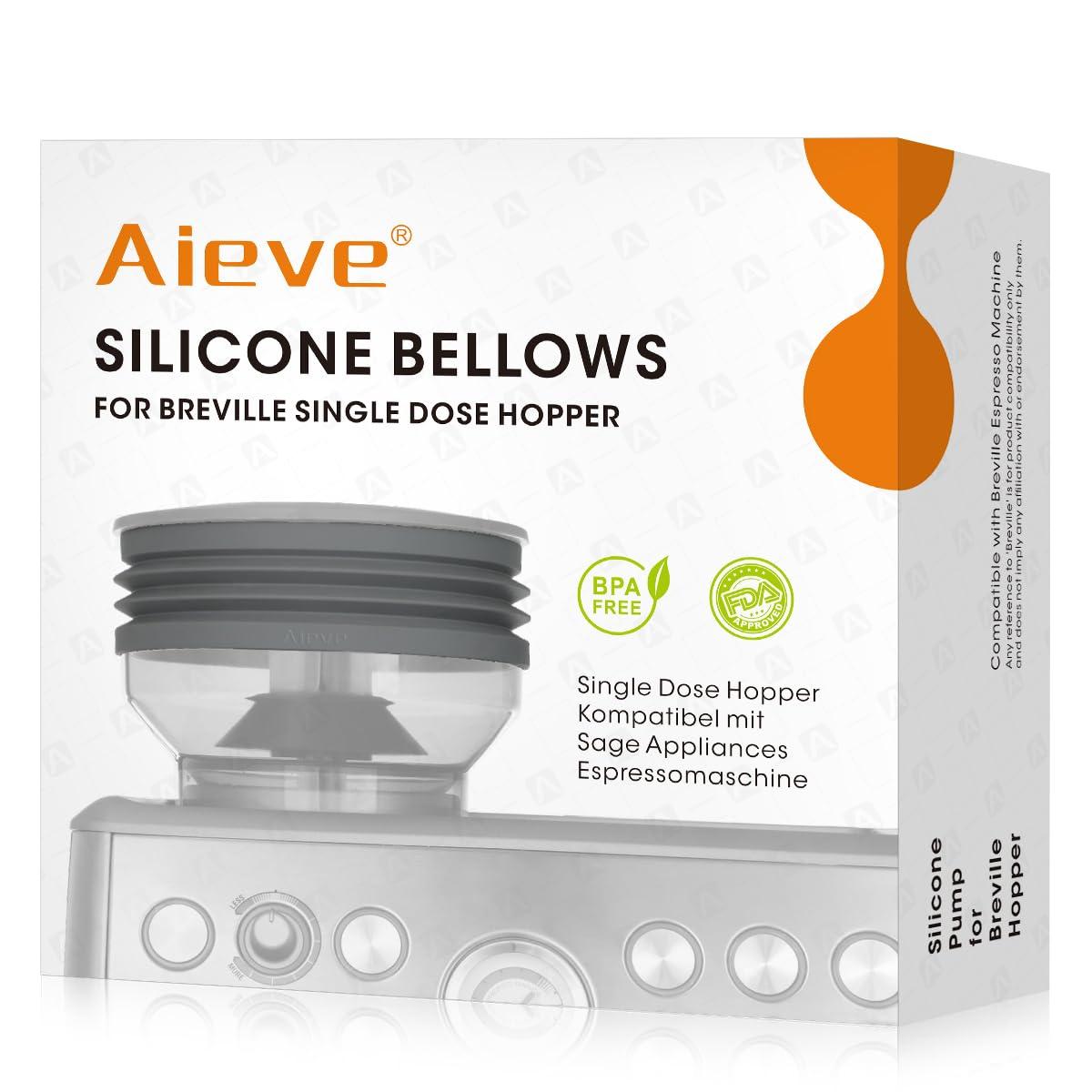 AIEVE Silicone Bellow Compatible for Breville Barista Express, Single Dose Hopper for Breville Espresso Machine,Gray