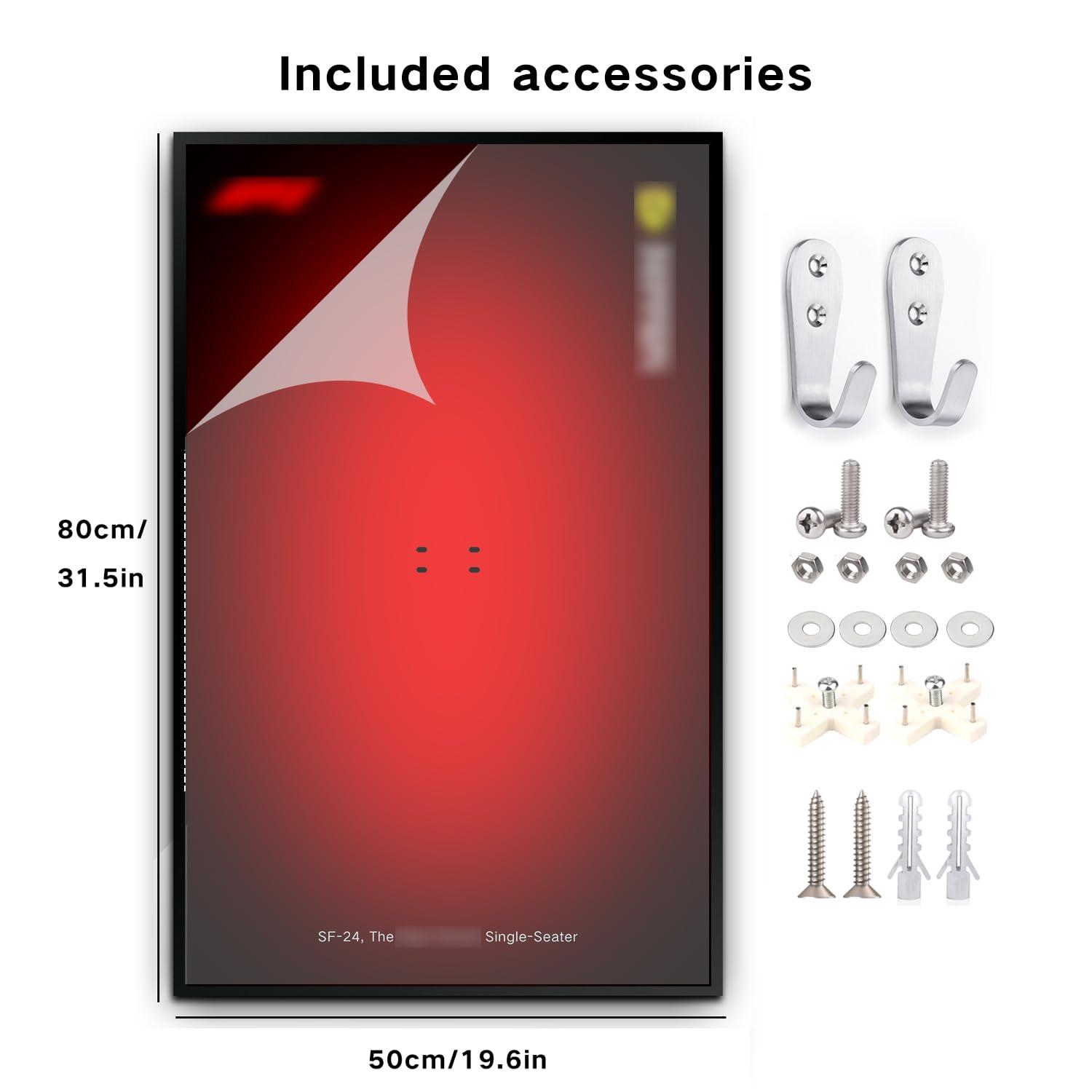 JKZUZU Display Wallboard for Lego Technic 42207 Ferrari SF-24 F1 Building Blocks,Adult Collectibles Wall Mount for Lego Car(No Car Included) - Image 2