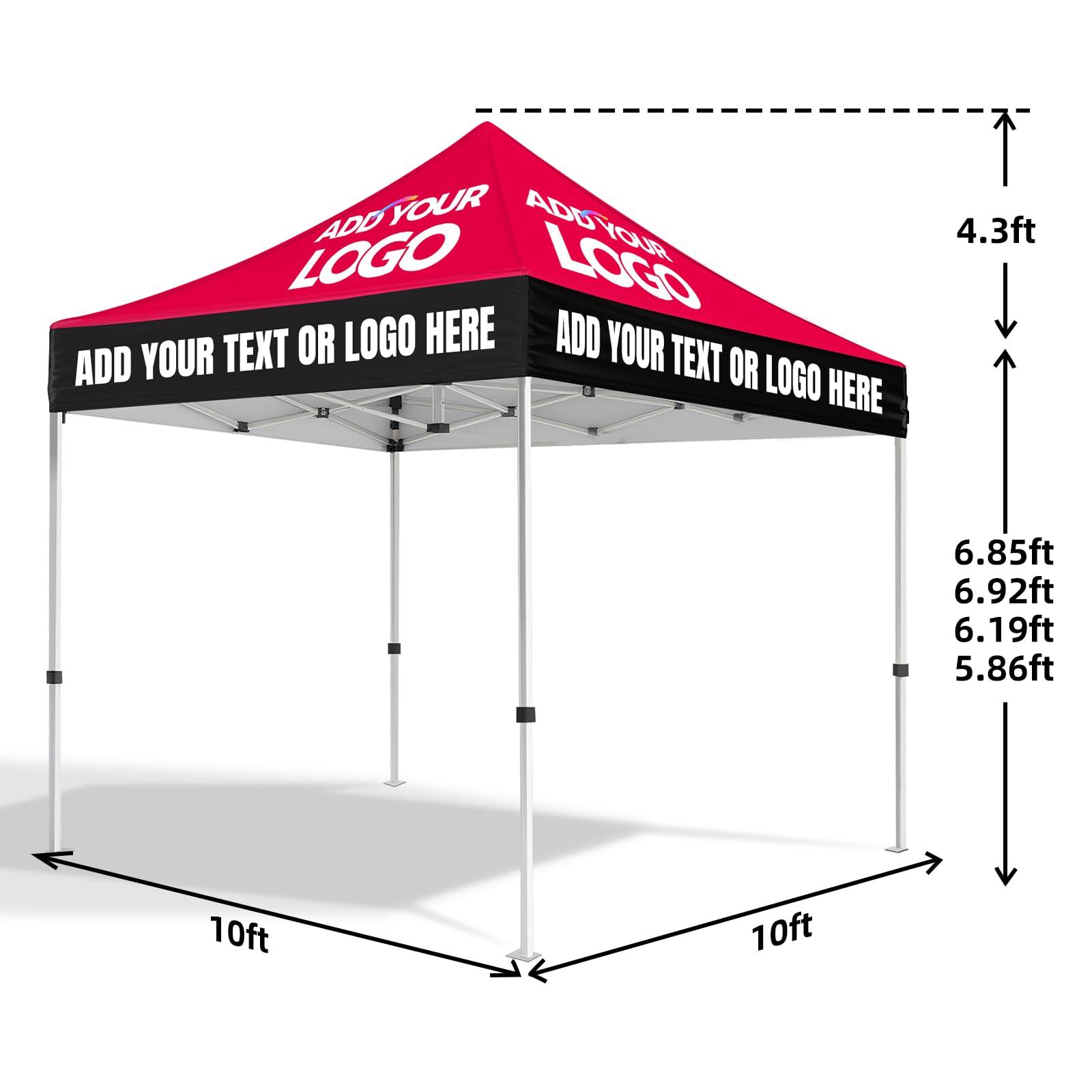 Custom Canopy Tent 10x10 with Logo, Personalized Pop Up Canopy Tent Outdoor Events Business, Nano-Grade Water Repellent Heavy Duty (Customized Configuration - Image 3