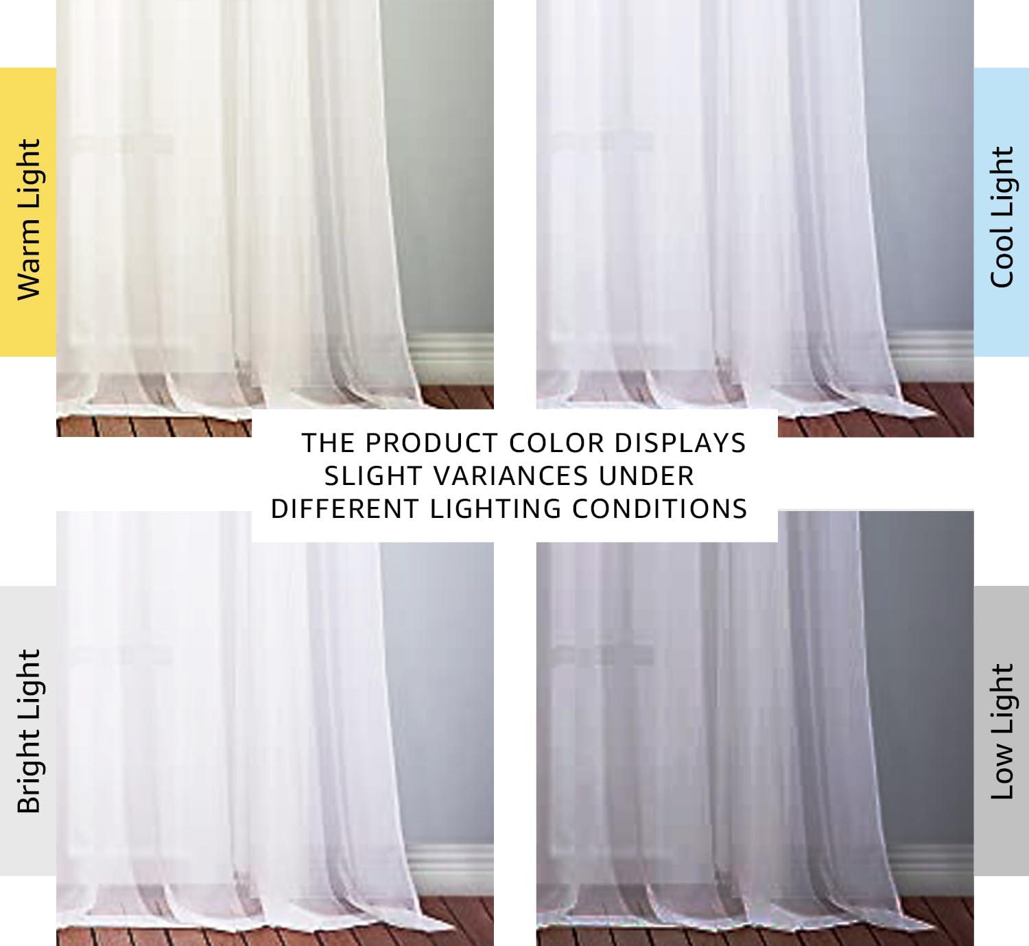 NICETOWN White Sheer Curtains & Drapes 96 inches Long for Living Room - Grommet Top Solid Lightweight & Airy Gauzy Window Treatments with Light Filtering for Bedroom, 2 Panels, W54 x L96 - Image 2