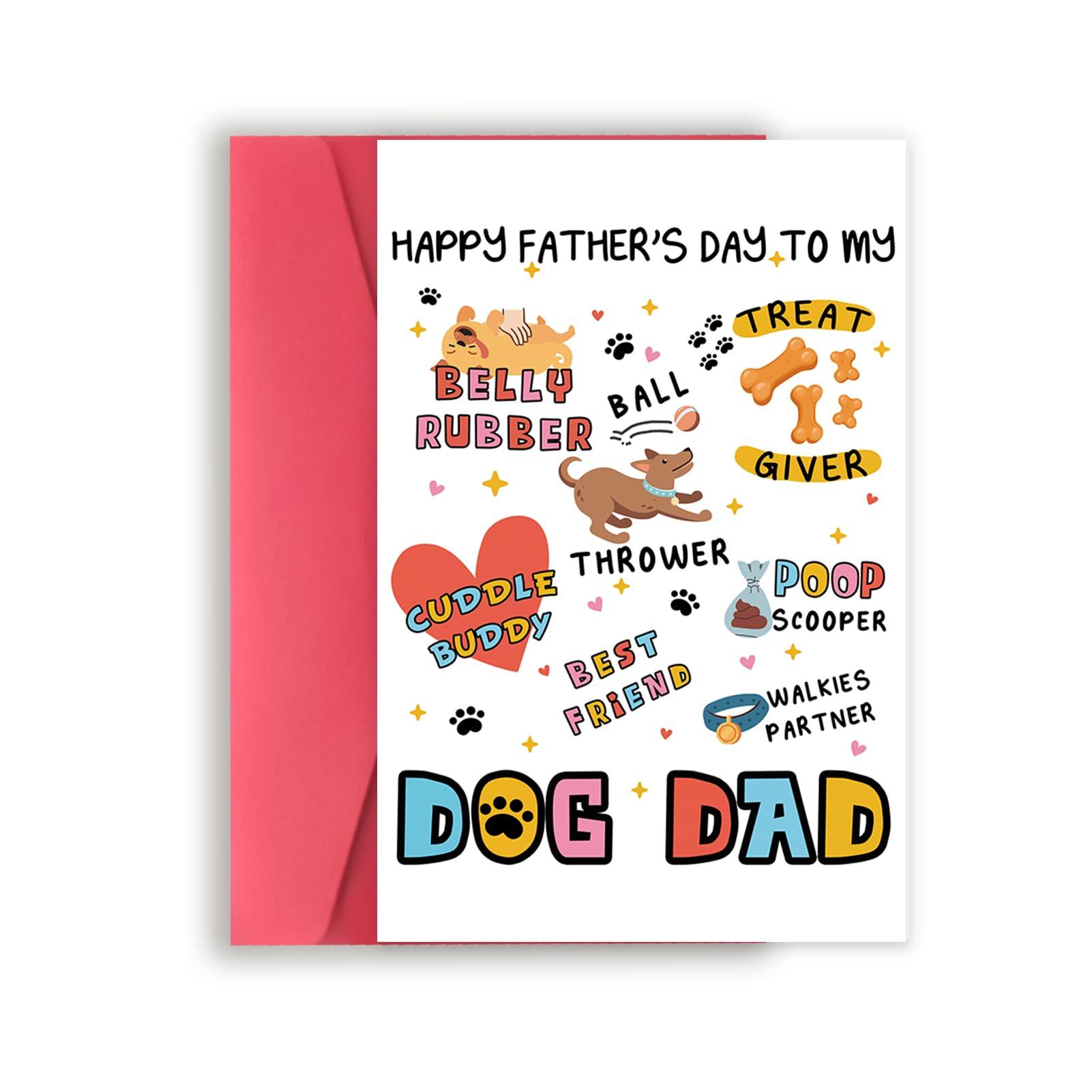Funny Fathers Day Card for Dog Dad, Lovely Father's Day Card Gift from Doggy, Dog Dad Gifts for Men, Unique Daddy Cards for Pet Lover