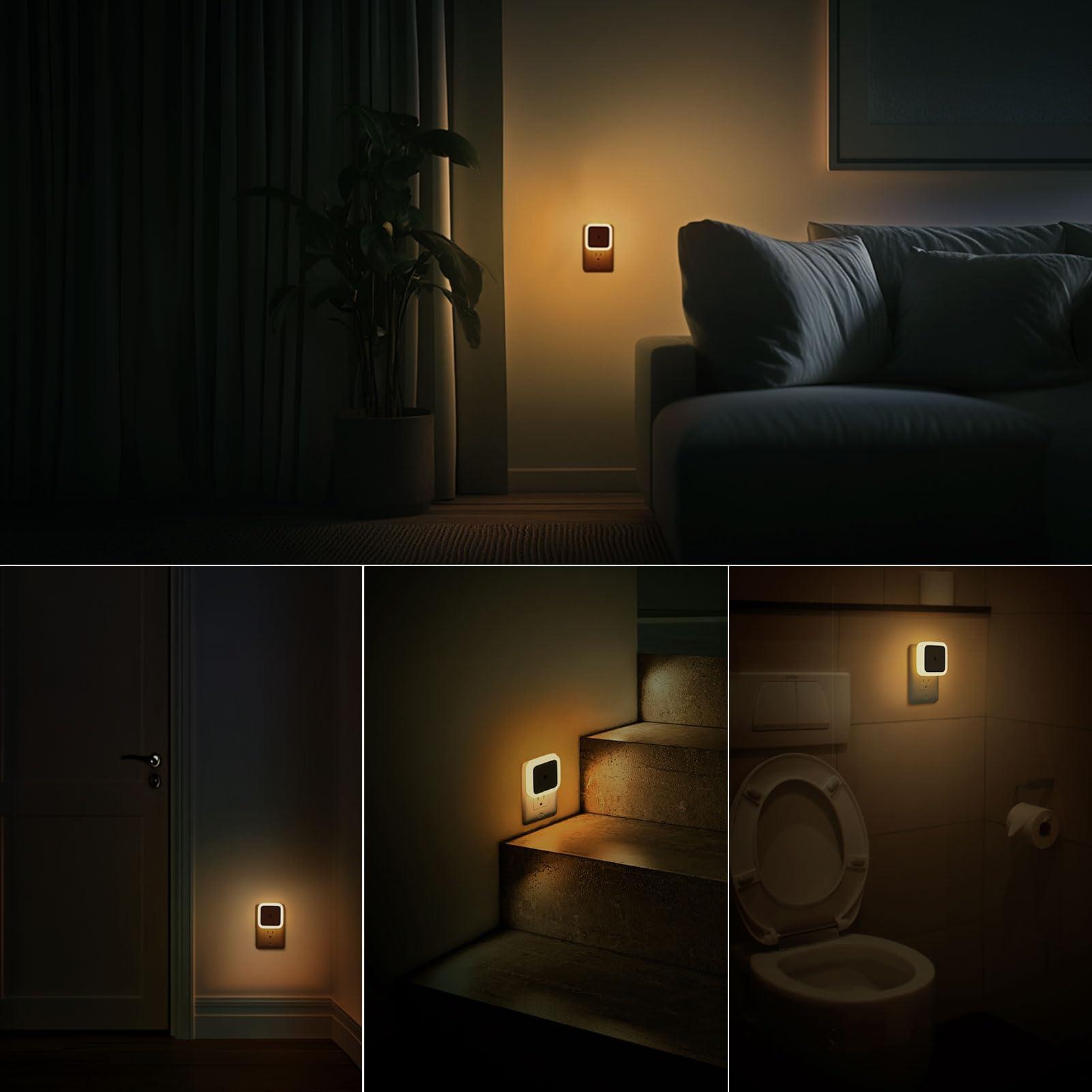 Sujeet Night Light, Night Lights Plug into Wall 4-Pack, Nightlight Plug in Night Lights, Dusk to Dawn Night Lamp Led Night Light for Bedroom, Bathroom, Hallway Warm White - Image 6