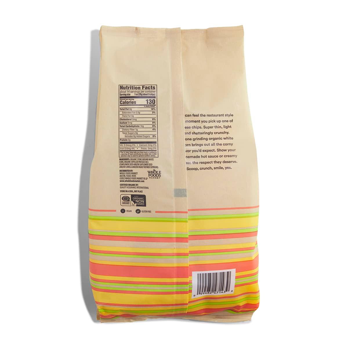 365 by Whole Foods Market, Organic Restaurant Style White Corn Tortilla Chips Unsalted, 14 OZ - Image 4