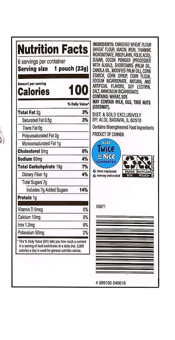 Fit & Active Baked Chocolate Chip and Chocolate Mini Cookie Wafer Snacks 100 Low Calorie - 1 Pack Each, Snack Snacking Food Treat - Image 3