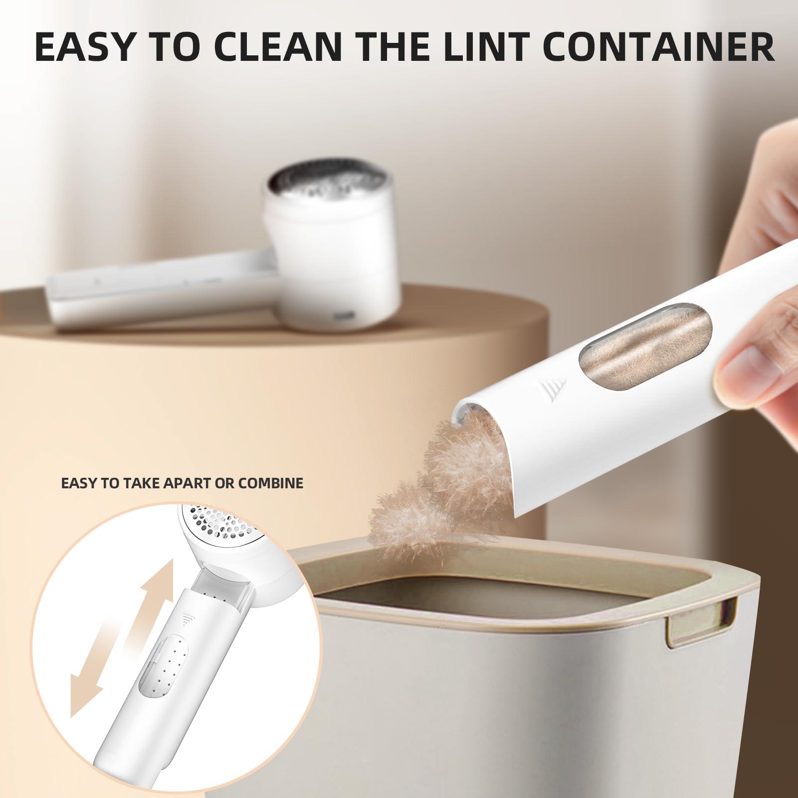 Fabric Shaver, Lint Remover Rechargeable, Electric Portable Sweater Defuzzer with 3 Speeds, 6 Leaf Blades, Digital LED Display to Remove Pilling for Clothes, Furniture, Sweater, Couch, Blanket - Image 6