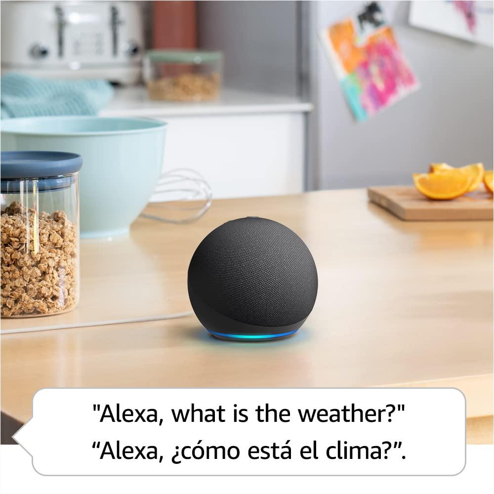Echo Dot (5th Gen, 2022 release) | International Version with EU Power Adaptor | Smart speaker with Alexa | Charcoal - Image 3