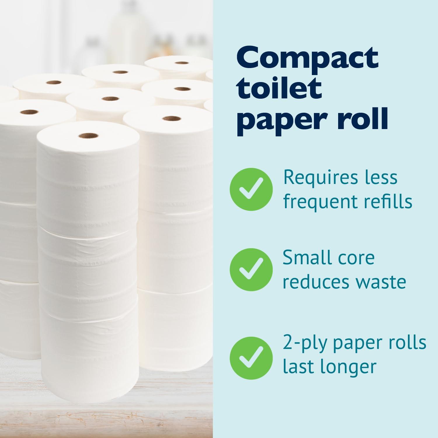 Morcon M1000 Compact Small Core Coreless Alternative, Premium Bath Tissue Roll, High Capacity Commercial Toilet Paper 2 Ply, Soft & Absorbent Tissue, 1000 Sheet Toilet Paper Per Roll, 36 Rolls - Image 3